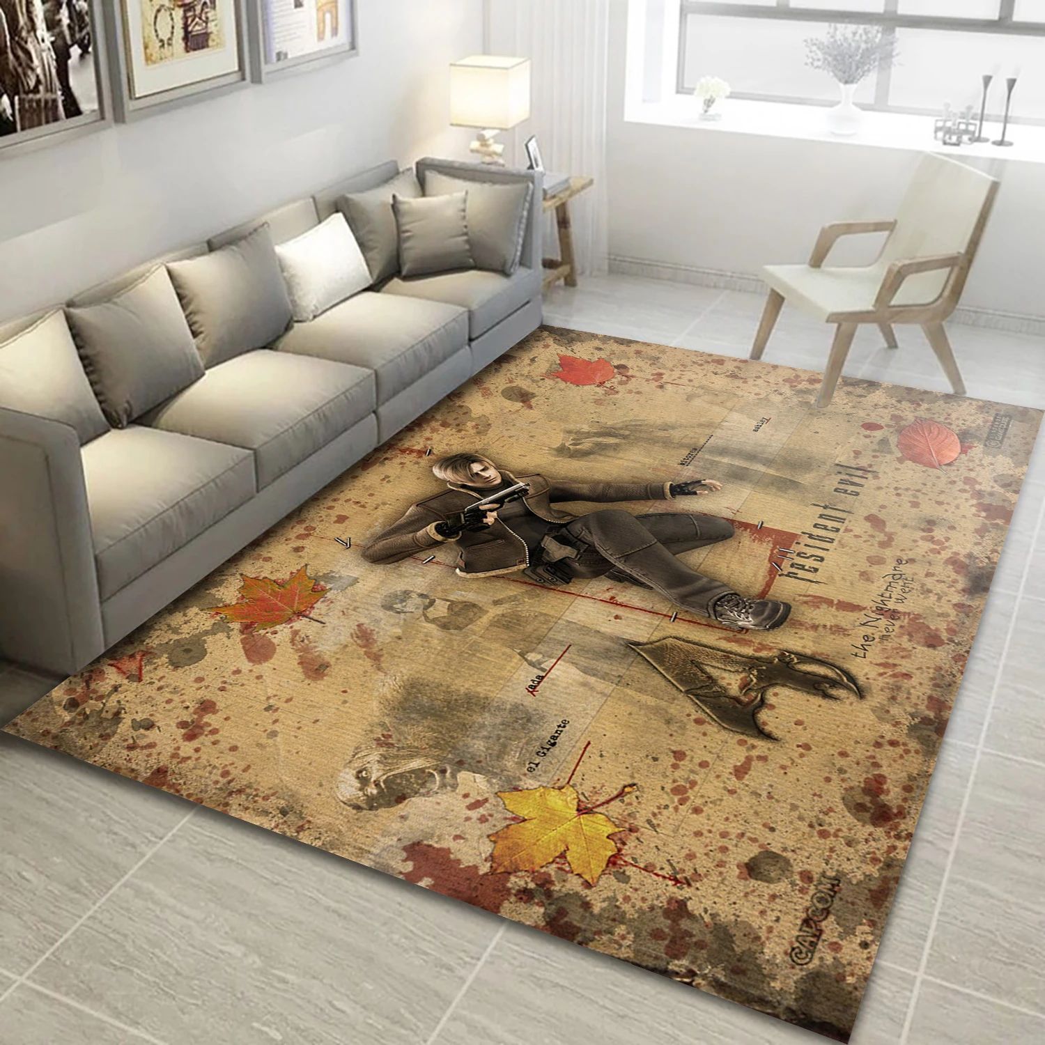 Resident Evil 4 Video Game Area Rug Area, Bedroom Rug - Family Gift US Decor - Indoor Outdoor Rugs