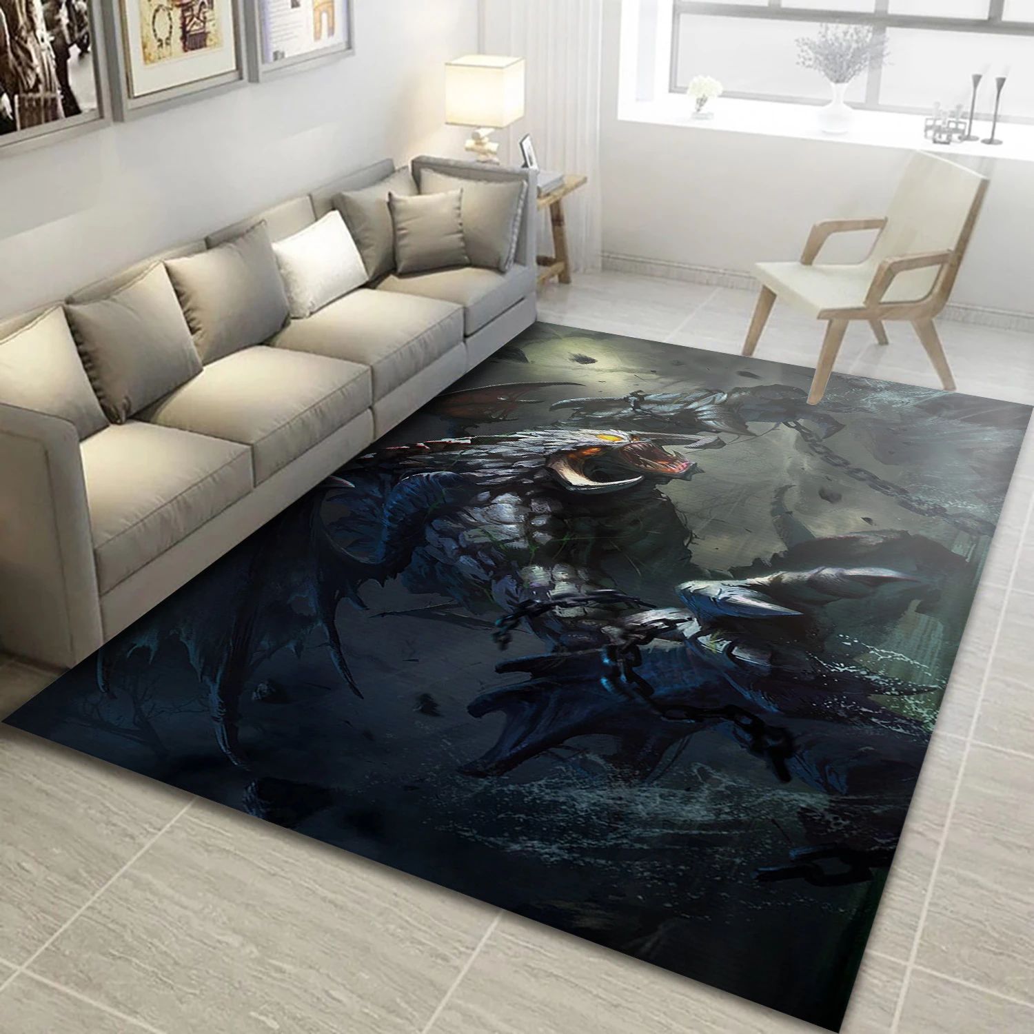 Roshan Dota 2 Video Game Area Rug Area, Living Room Rug - US Decor - Indoor Outdoor Rugs