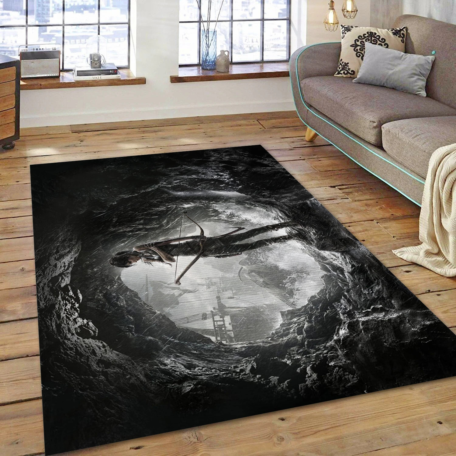 Lara Getting Devoured By The Nature Official Concept Art Video Game Area Rug For Christmas, Area Rug - Home Decor Floor - Indoor Outdoor Rugs