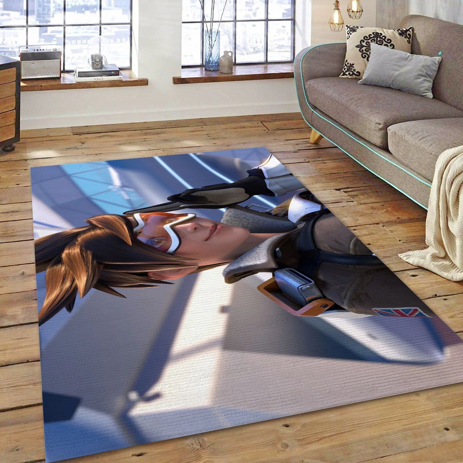 Tracer Video Game Reangle Rug, Living Room Rug - Christmas Gift Decor - Indoor Outdoor Rugs