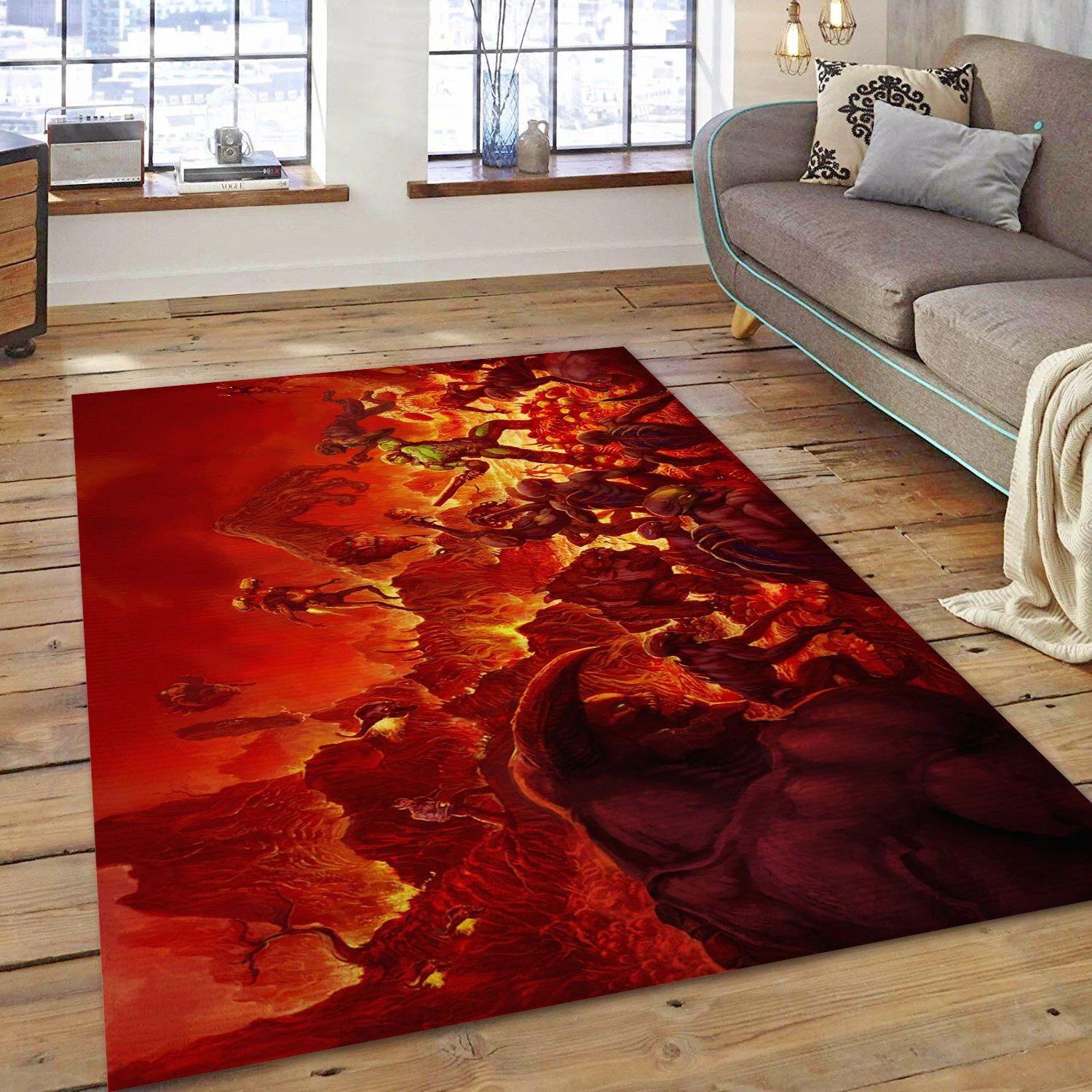 Doom 2016 Video Game Area Rug For Christmas, Living Room Rug - US Decor - Indoor Outdoor Rugs