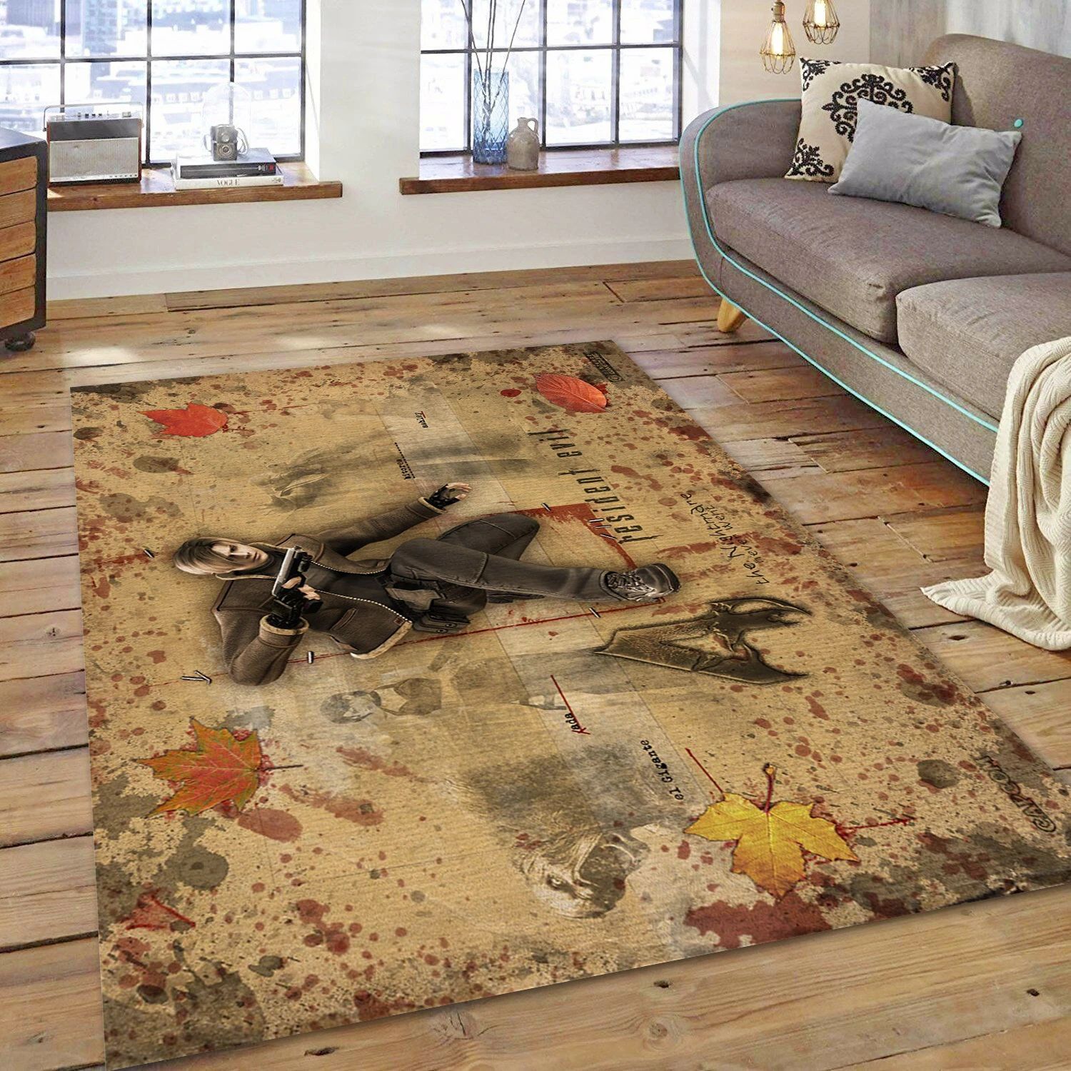 Resident Evil 4 Video Game Area Rug Area, Bedroom Rug - Family Gift US Decor - Indoor Outdoor Rugs