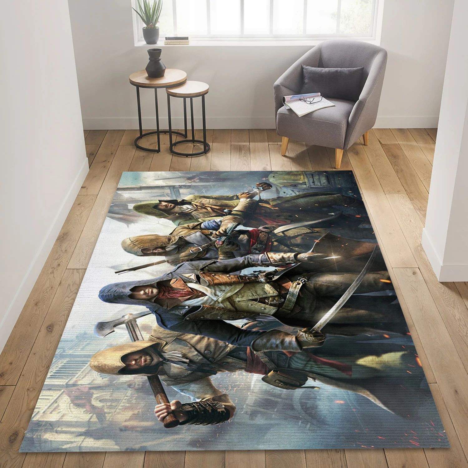 Assassins Creed Unity Video Game Area Rug Area, Area Rug - Family Gift US Decor - Indoor Outdoor Rugs