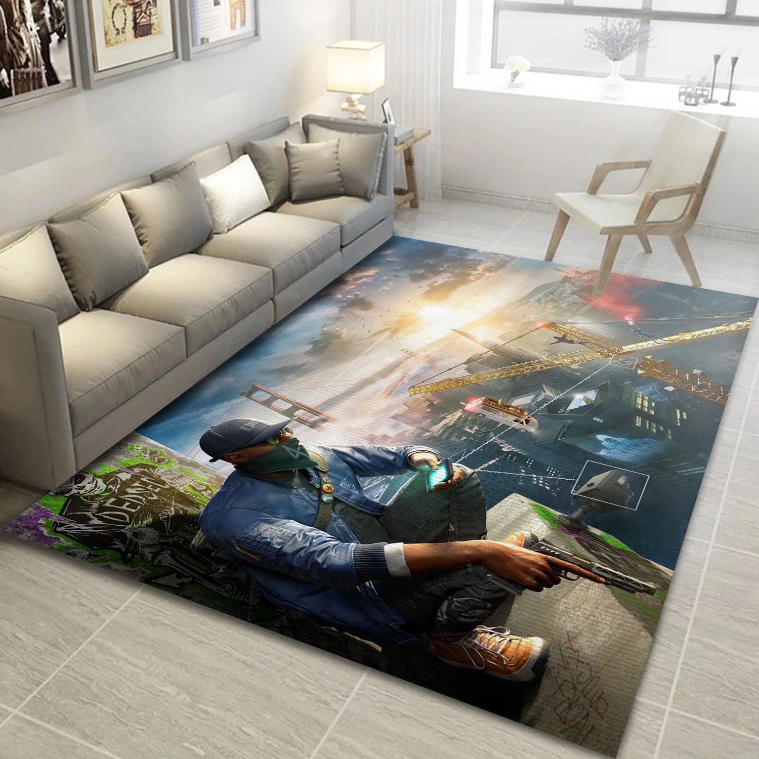 Watch Dogs 400 Game Area Rug Carpet, Area Rug - Home Decor Floor Decor - Indoor Outdoor Rugs