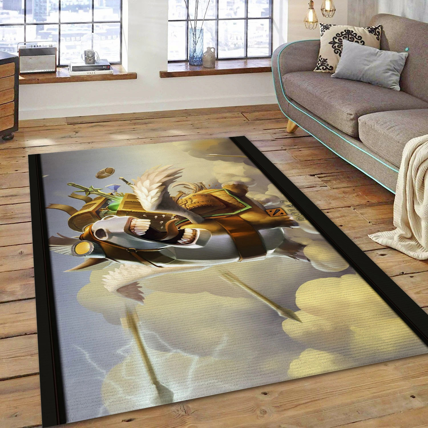 Horsecourier Video Game Reangle Rug, Living Room Rug - Home Decor Floor Decor - Indoor Outdoor Rugs