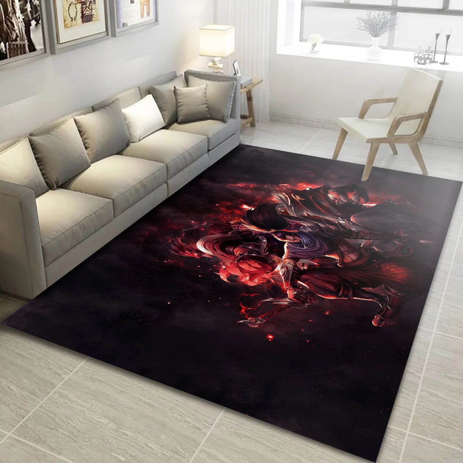 Yasuo League Of Legends Video Game Reangle Rug, Living Room Rug - Christmas Gift Decor - Indoor Outdoor Rugs