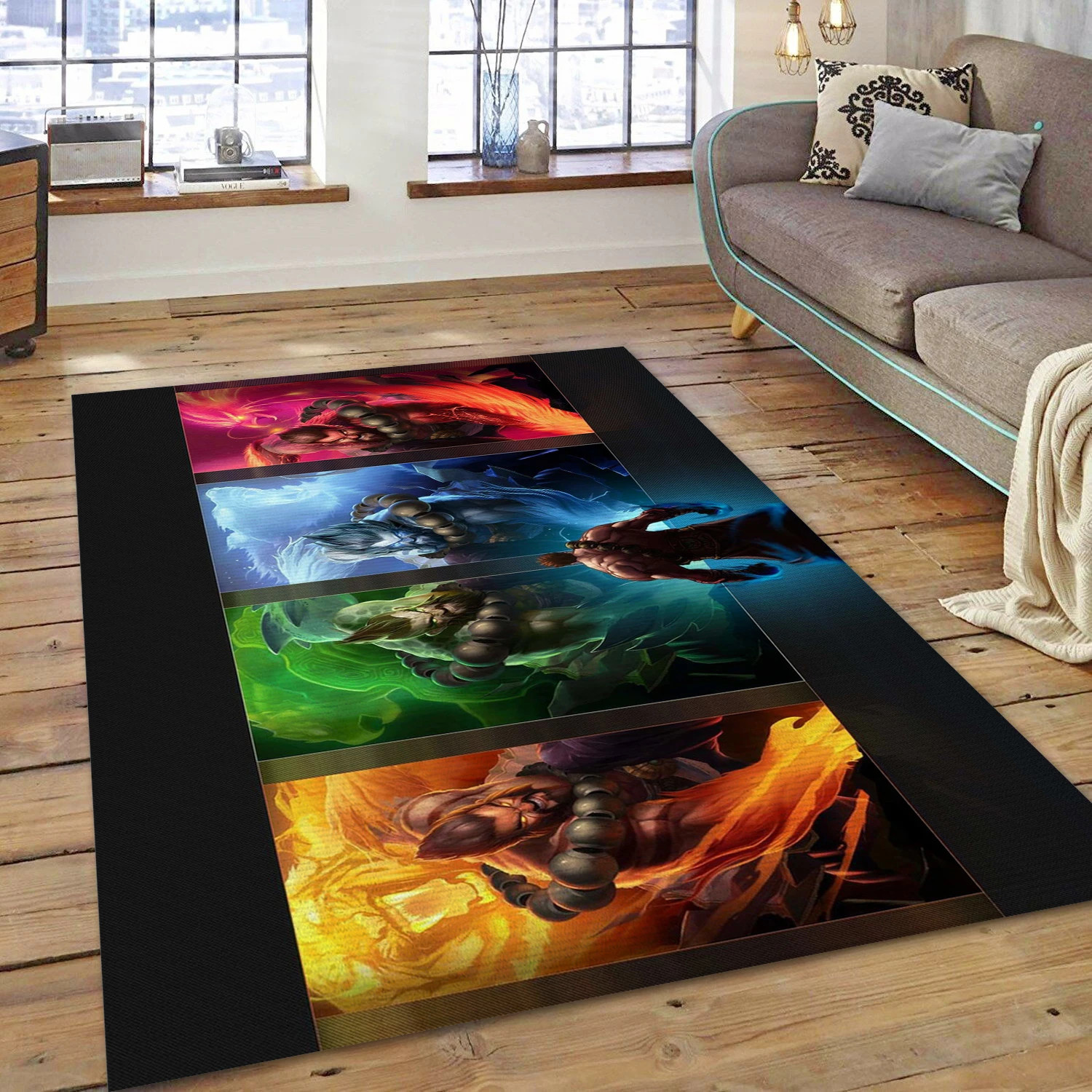 The Monk Udyr Gaming Area Rug, Area Rug - Christmas Gift Decor - Indoor Outdoor Rugs