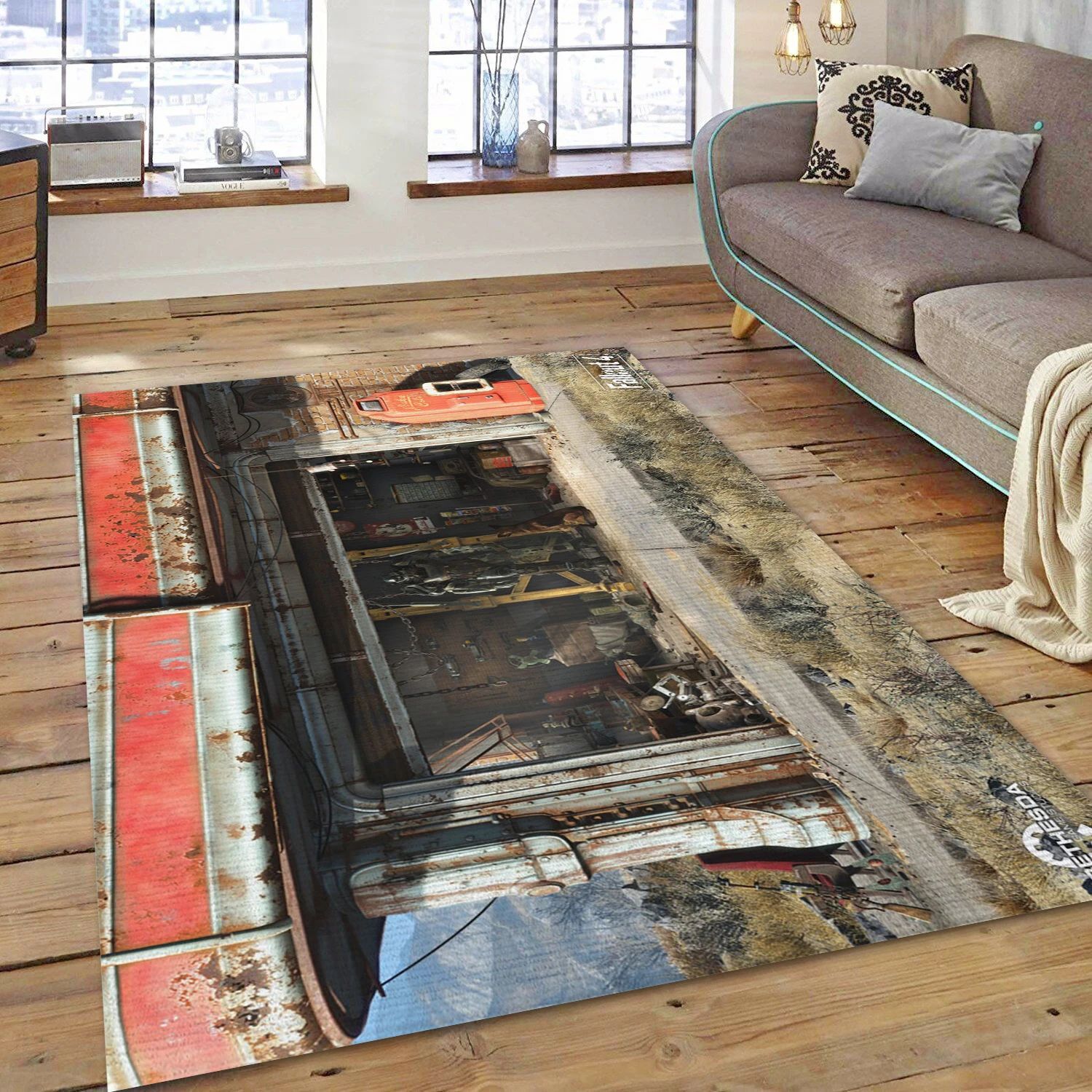 Fallout 4 Gaming Area Rug, Bedroom Rug - Christmas Gift Decor - Indoor Outdoor Rugs