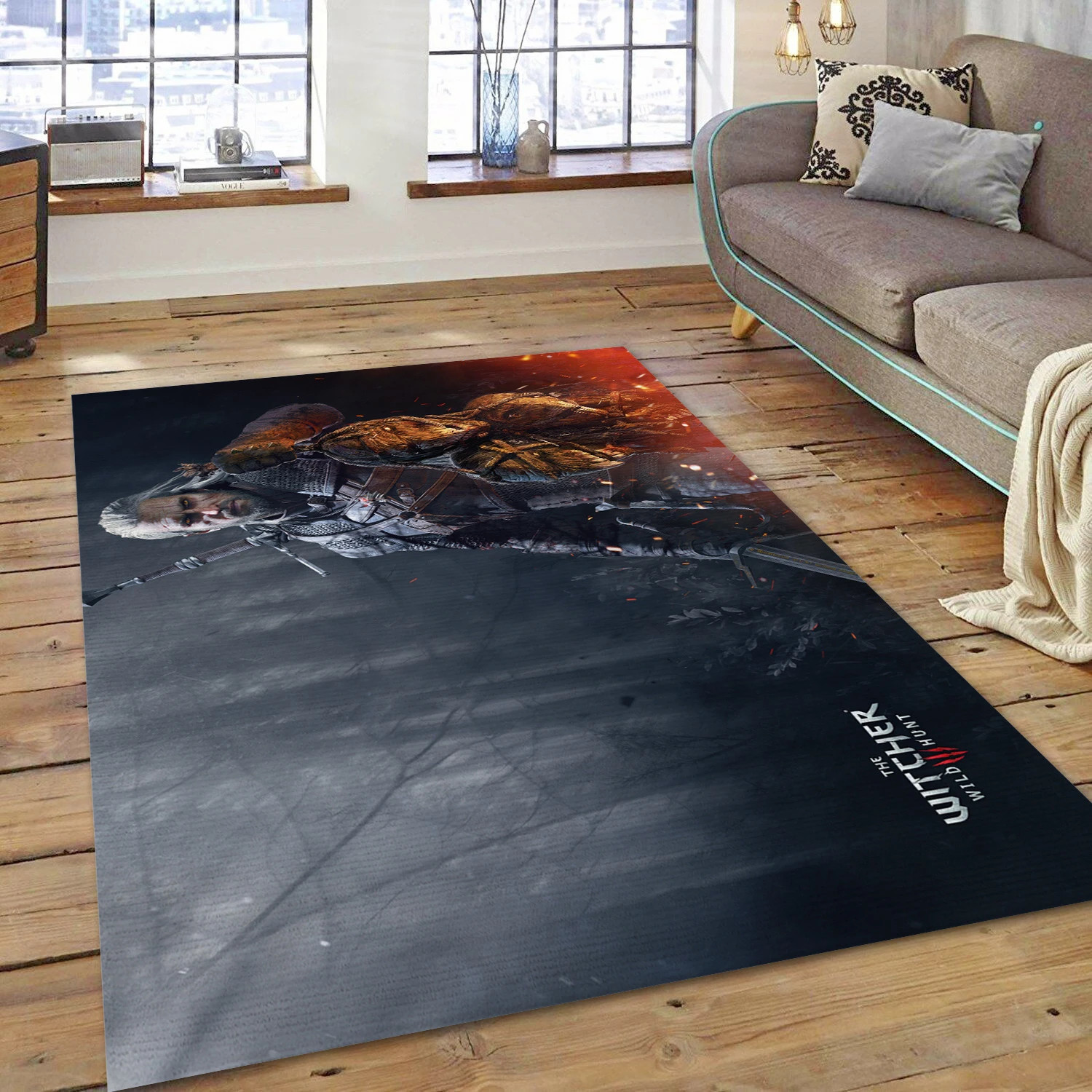 The Witcher 3 Wild Hunt Gaming Area Rug, Bedroom Rug - Christmas Gift Decor - Indoor Outdoor Rugs