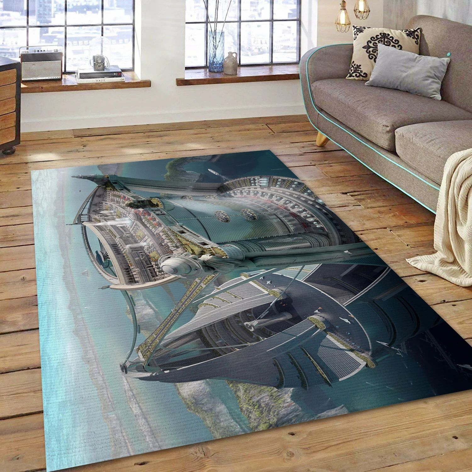 Architecture Landscape Video Game Area Rug Area, Living Room Rug - Home Decor Floor Decor - Indoor Outdoor Rugs