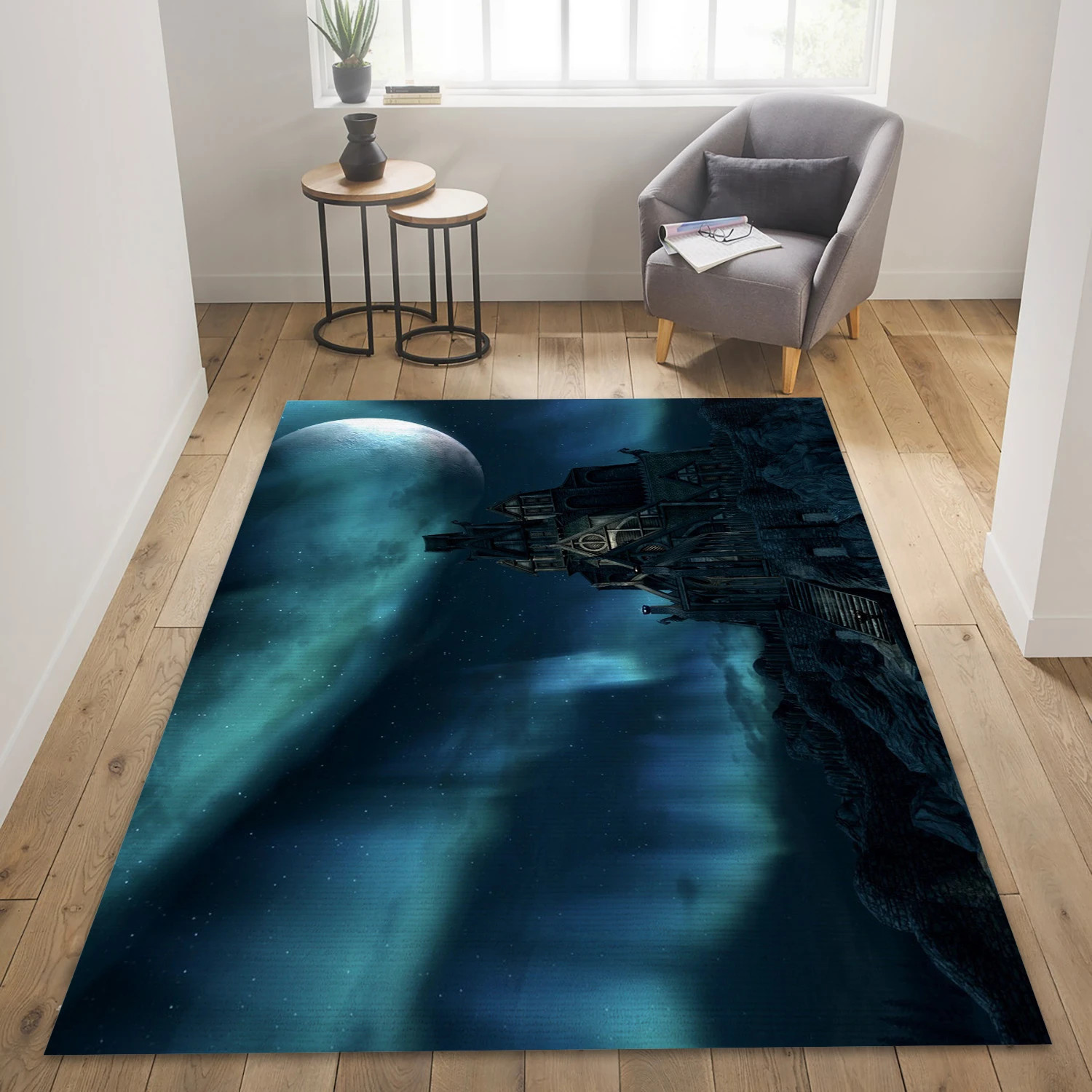 Aurora Over Dragonsreach Game Area Rug Carpet, Bedroom Rug - Home Decor Floor Decor - Indoor Outdoor Rugs