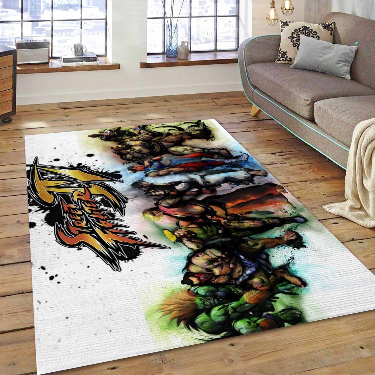 Street Fighter Game Area Rug Carpet, Bedroom Rug - Home Decor Floor Decor - Indoor Outdoor Rugs