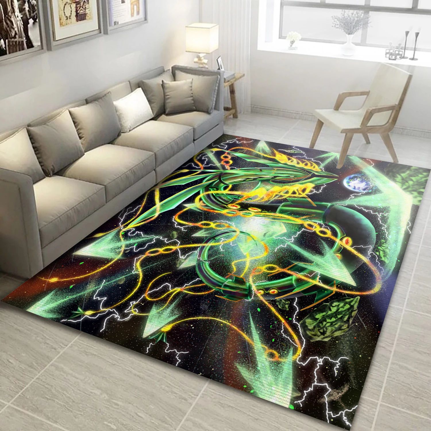 Rayquaza Video Game Area Rug Area, Area Rug - Home Decor Floor Decor - Indoor Outdoor Rugs