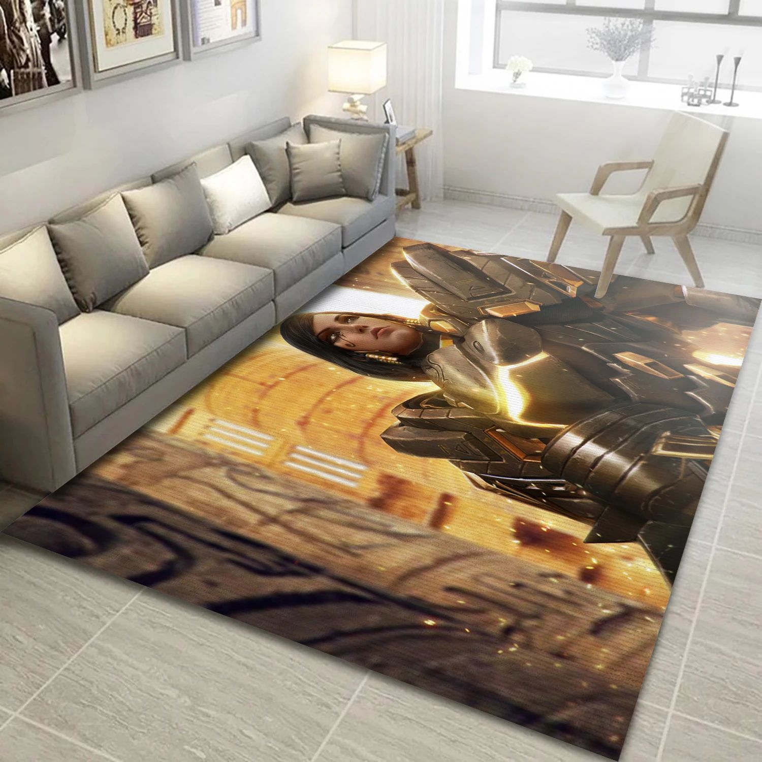 Pharah Video Game Reangle Rug, Bedroom Rug - Family Gift US Decor - Indoor Outdoor Rugs