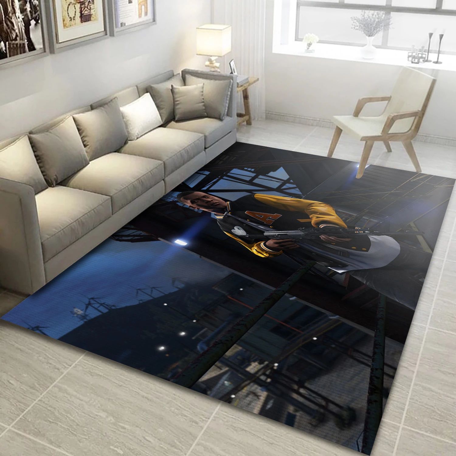 Grand Theft Auto V Game Area Rug Carpet, Area Rug - Home Decor Floor Decor - Indoor Outdoor Rugs