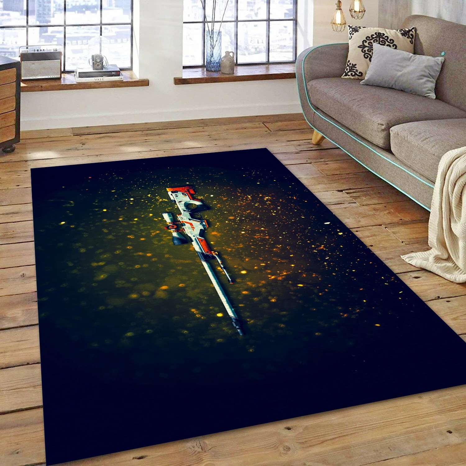 Awp Asiimov Video Game Area Rug Area, Area Rug - Family Gift US Decor - Indoor Outdoor Rugs