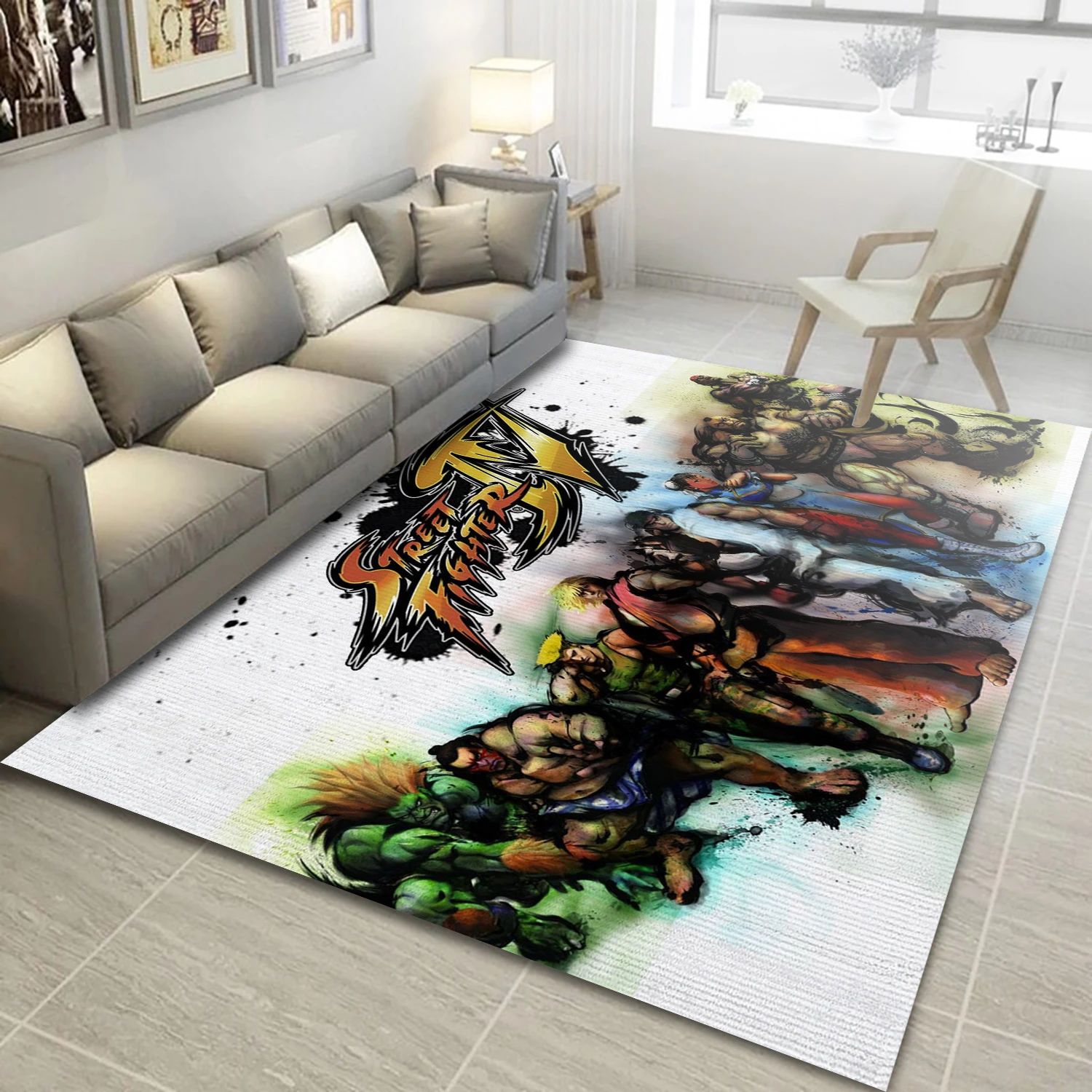 Street Fighter Game Area Rug Carpet, Bedroom Rug - Home Decor Floor Decor - Indoor Outdoor Rugs