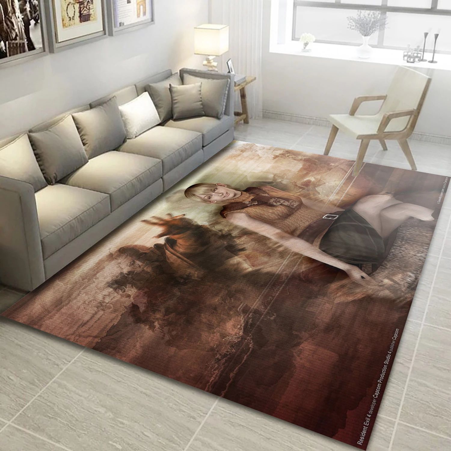 Resident Evil 4 Video Game Reangle Rug, Area Rug - Christmas Gift Decor - Indoor Outdoor Rugs