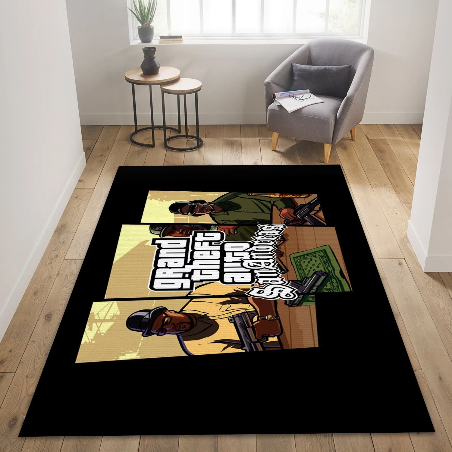 Grand Theft Auto San Andreas Video Game Area Rug For Christmas, Area Rug - US Decor - Indoor Outdoor Rugs