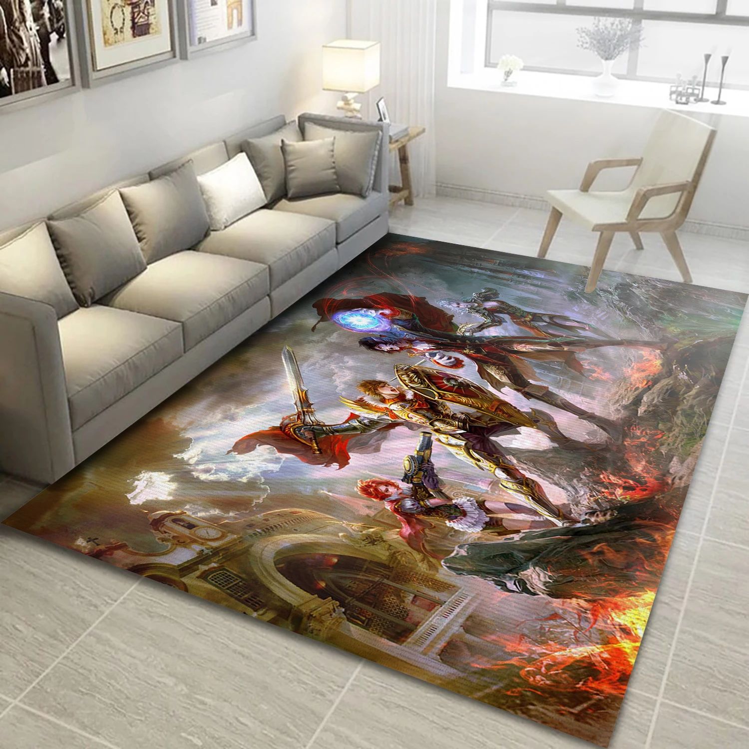 Vampire Wars Video Game Reangle Rug, Area Rug - Family Gift US Decor - Indoor Outdoor Rugs