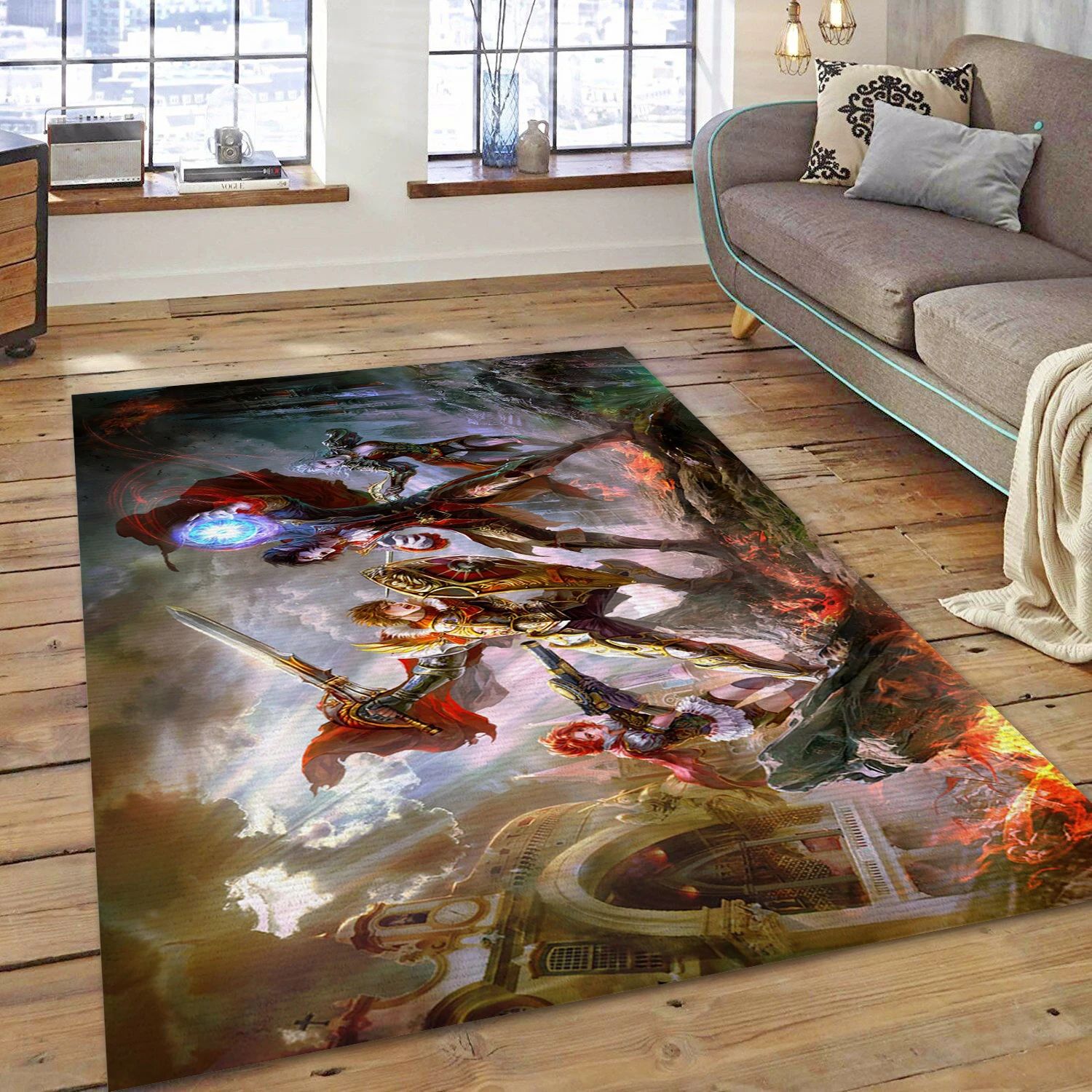 Vampire Wars Video Game Reangle Rug, Area Rug - Family Gift US Decor - Indoor Outdoor Rugs