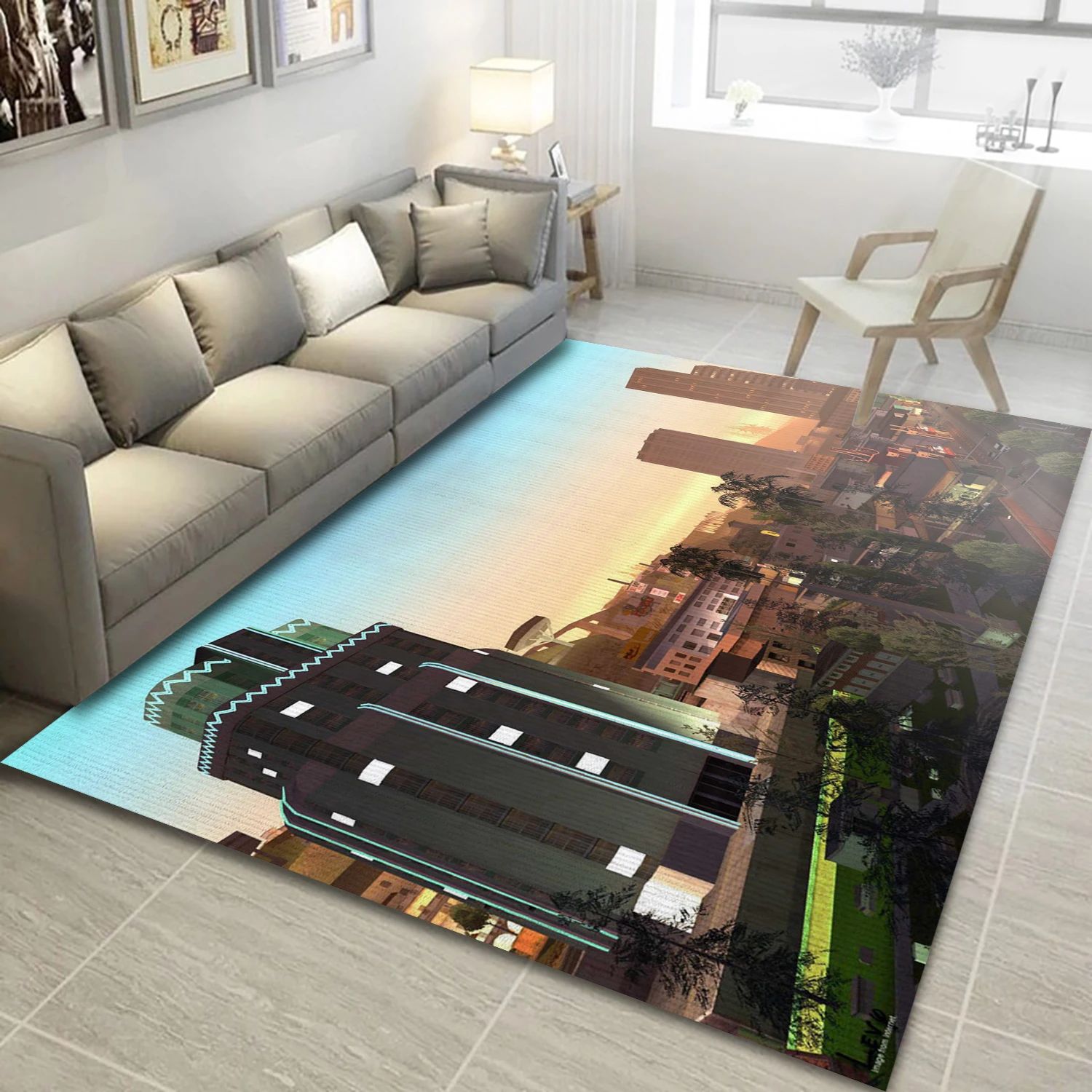 Grand Theft Auto San Andreas Video Game Area Rug For Christmas, Living Room Rug - Family Gift US Decor - Indoor Outdoor Rugs