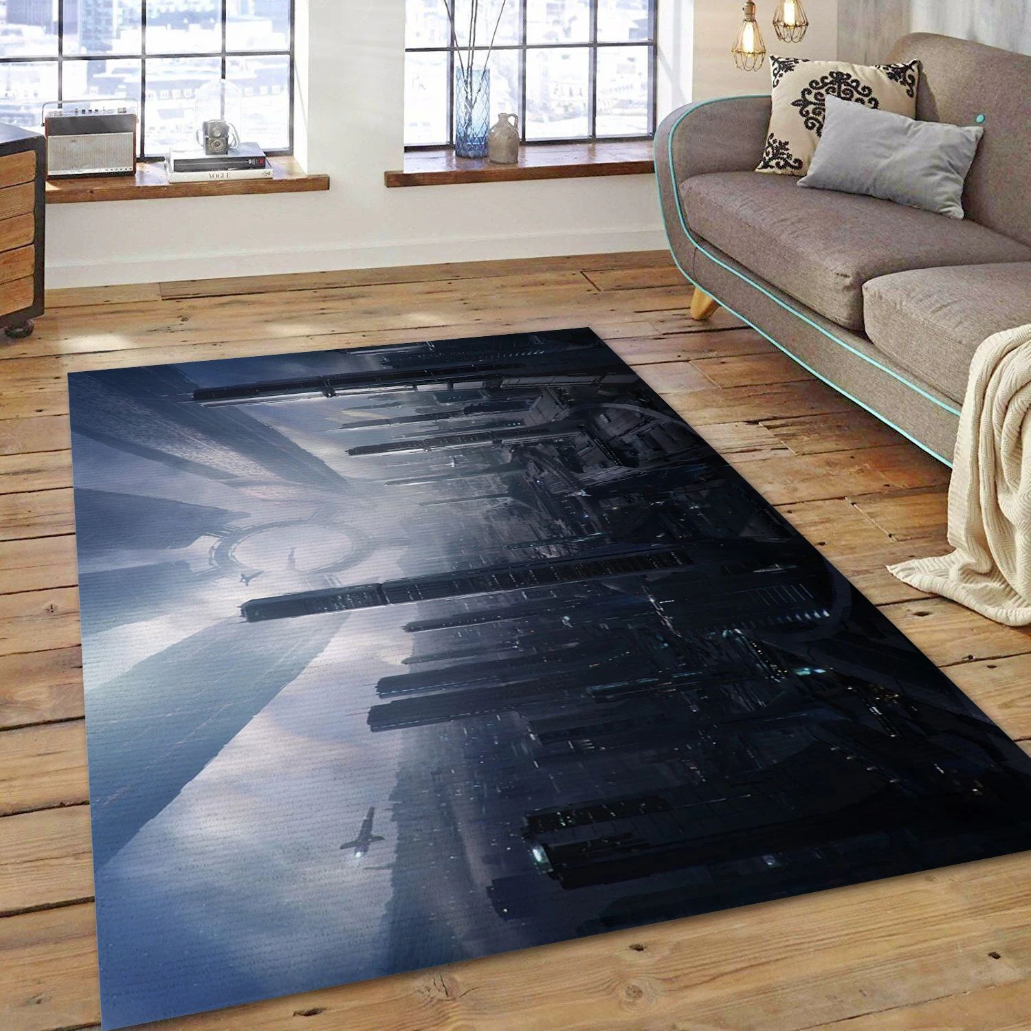 Spaceship Citadel Mass Effect Video Game Area Rug Area, Bedroom Rug - Home Decor Floor Decor - Indoor Outdoor Rugs