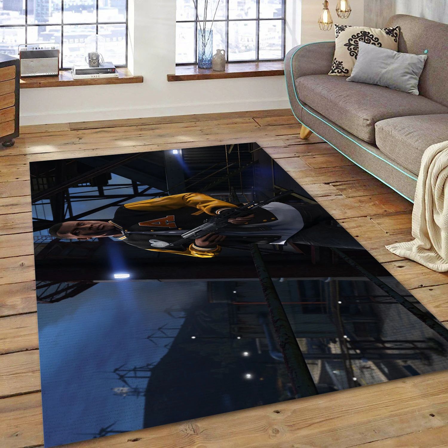 Grand Theft Auto V Game Area Rug Carpet, Area Rug - Home Decor Floor Decor - Indoor Outdoor Rugs
