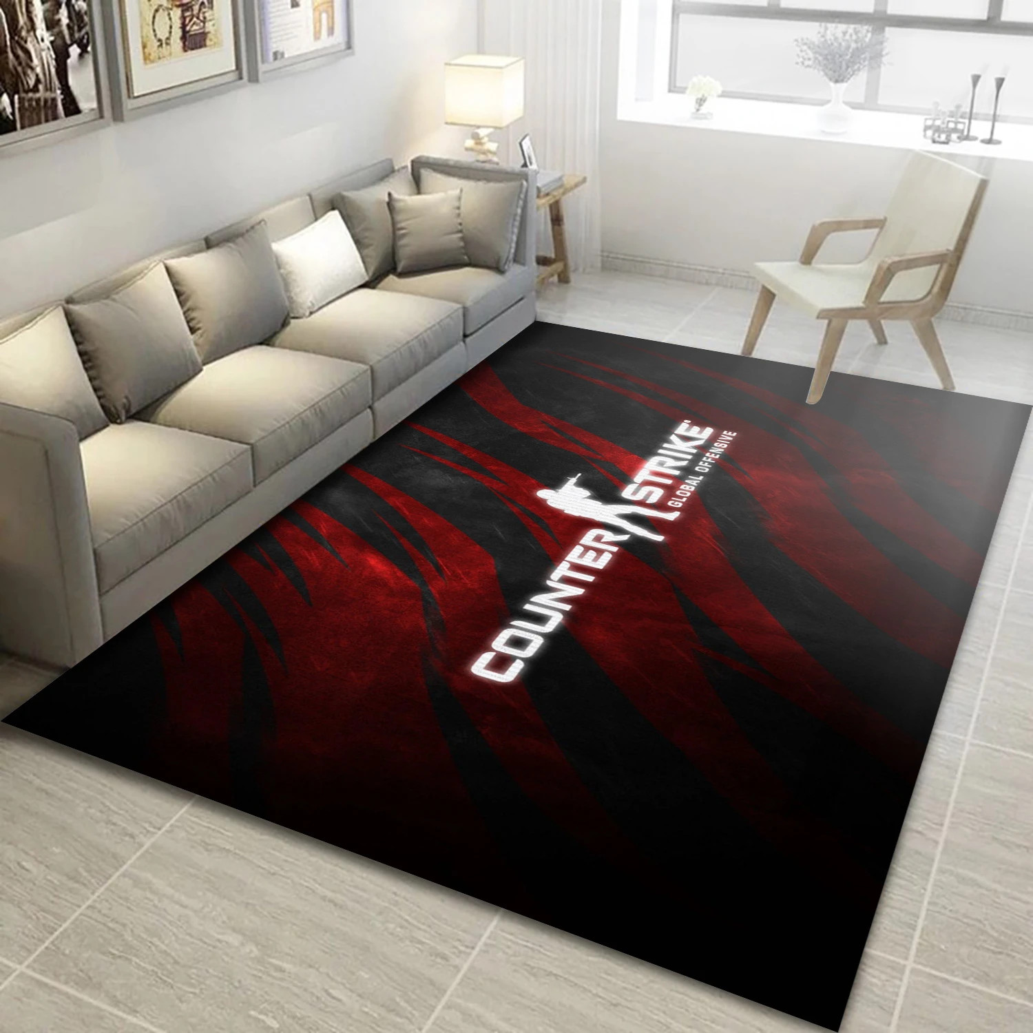 Counter Strike Global Offensive Video Game Reangle Rug, Living Room Rug - US Decor - Indoor Outdoor Rugs