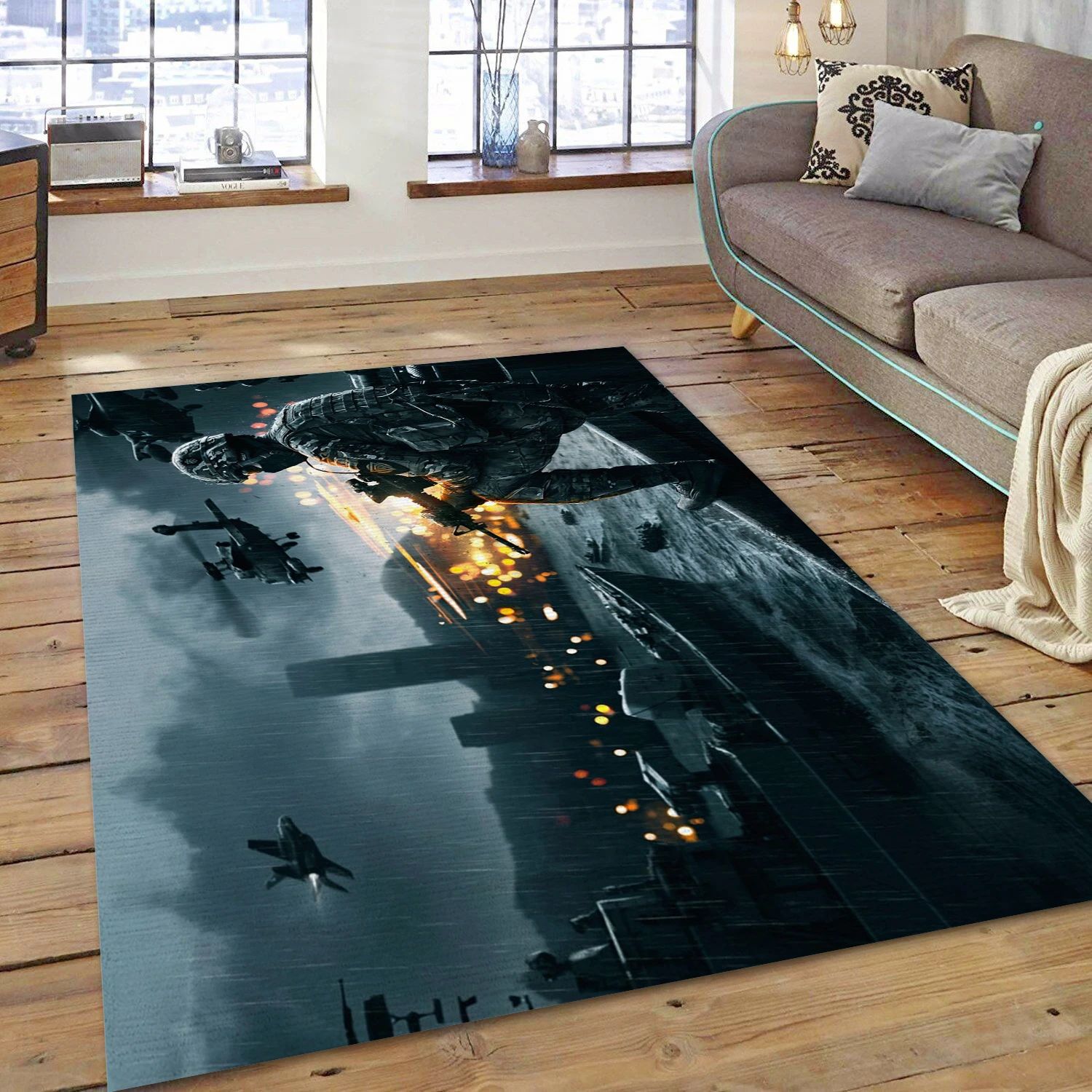 Soldier Gaming Area Rug, Living Room Rug - US Decor - Indoor Outdoor Rugs