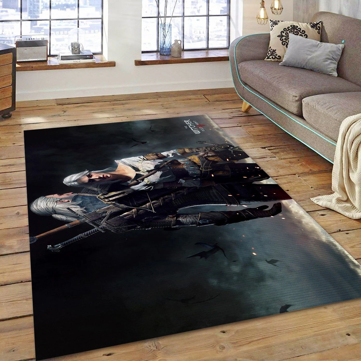 Geralt And Ciri Game Area Rug Carpet, Bedroom Rug - Family Gift US Decor - Indoor Outdoor Rugs