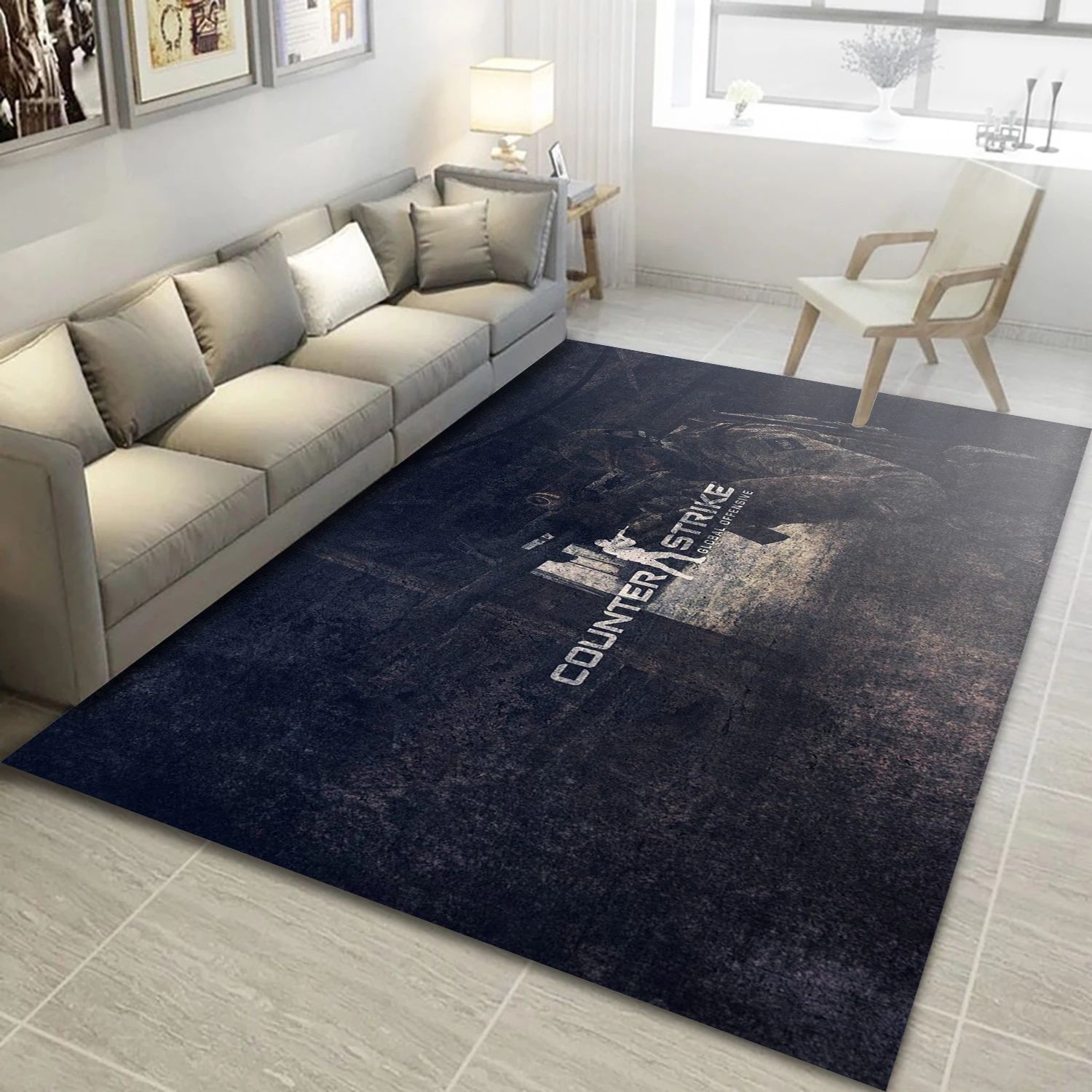 Counter Strike Global Offensive Gaming Area Rug, Living Room Rug - Family Gift US Decor - Indoor Outdoor Rugs