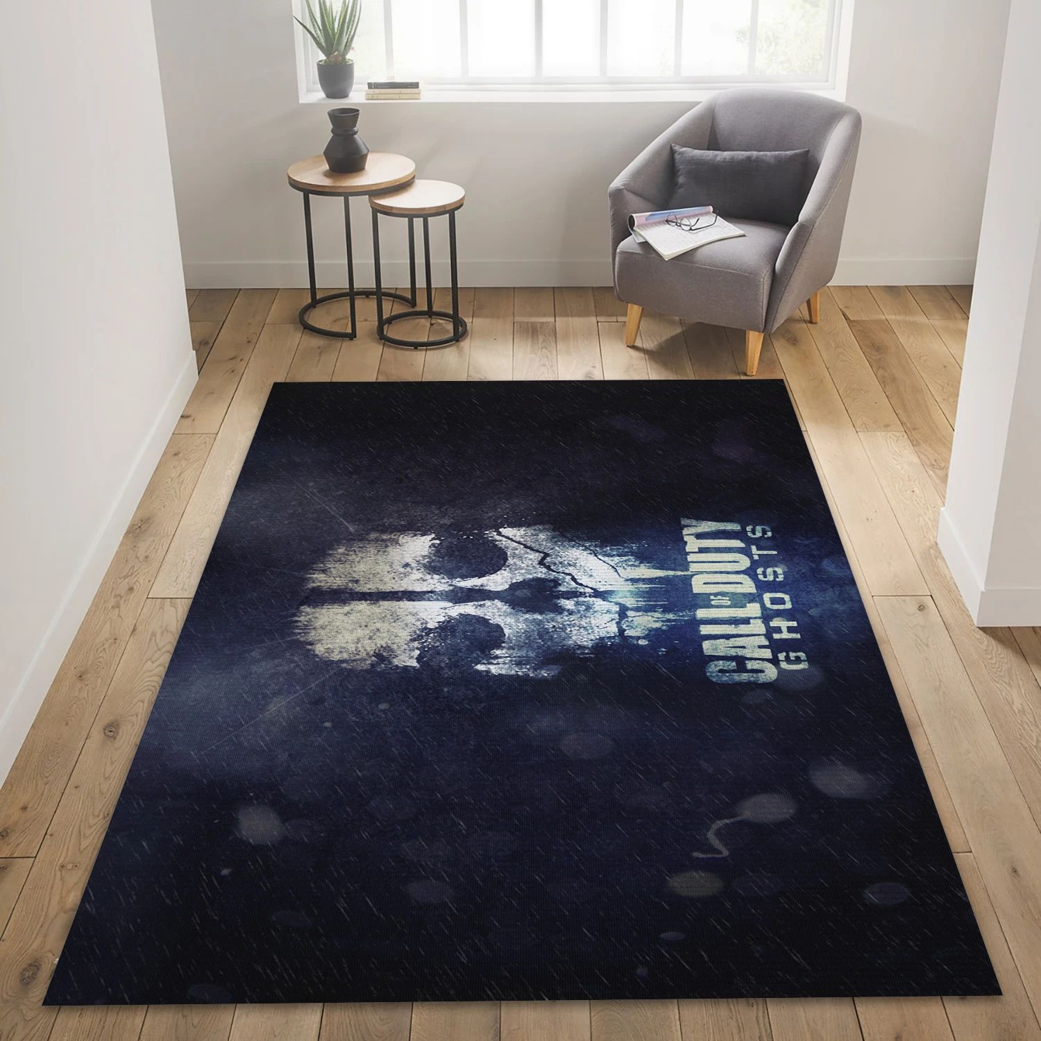 Cod Ghosts Skull Video Game Area Rug Area, Living Room Rug - Family Gift US Decor - Indoor Outdoor Rugs