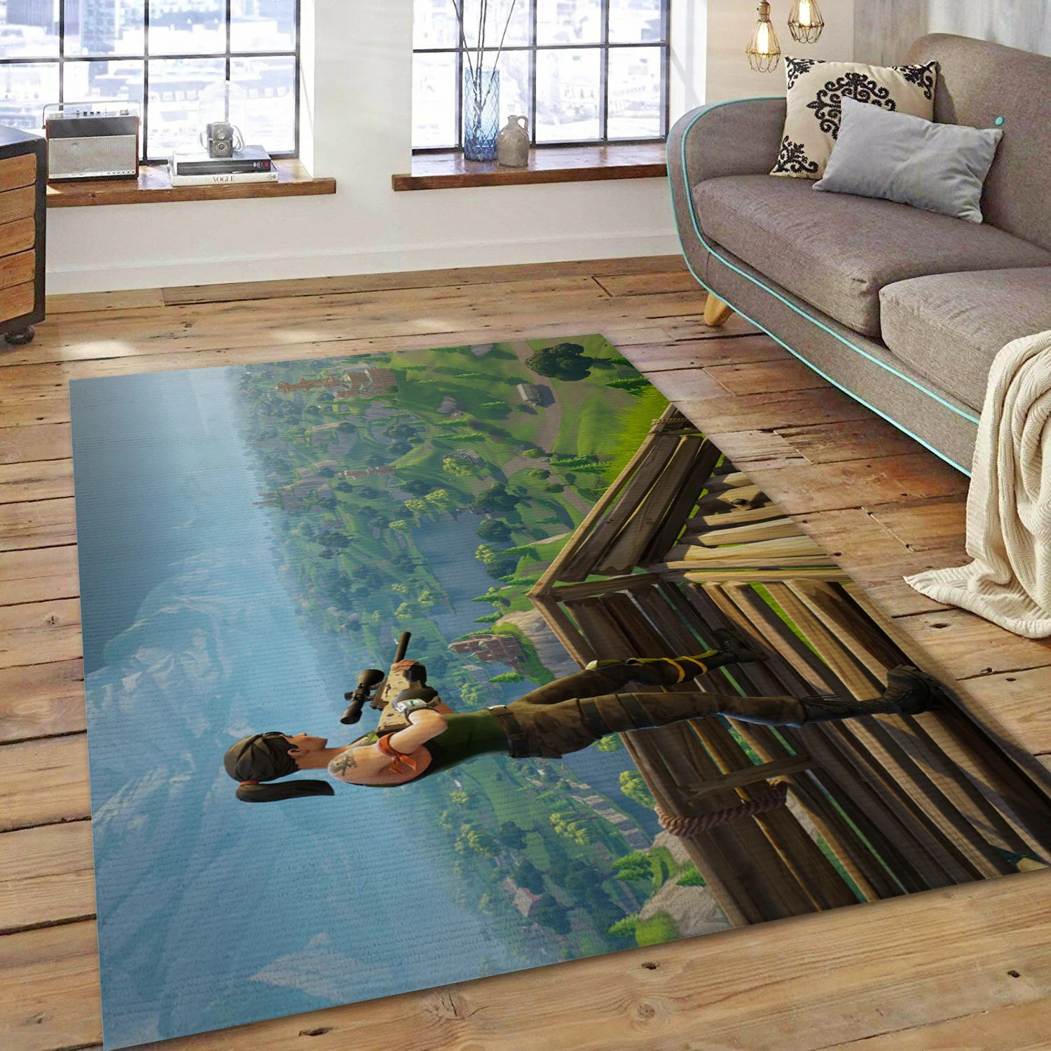 Fortnite Video Game Area Rug For Christmas, Area Rug - Christmas Gift Decor - Indoor Outdoor Rugs