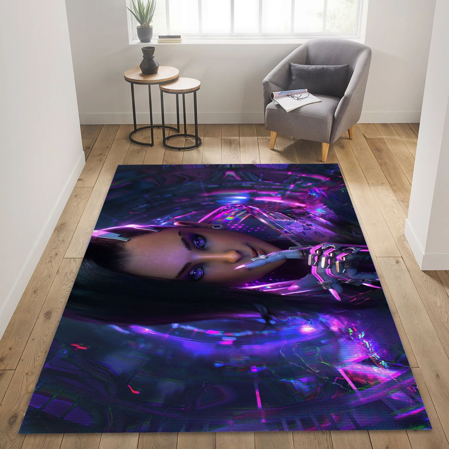 Sombra Overwatch Video Game Reangle Rug, Bedroom Rug - Christmas Gift Decor - Indoor Outdoor Rugs