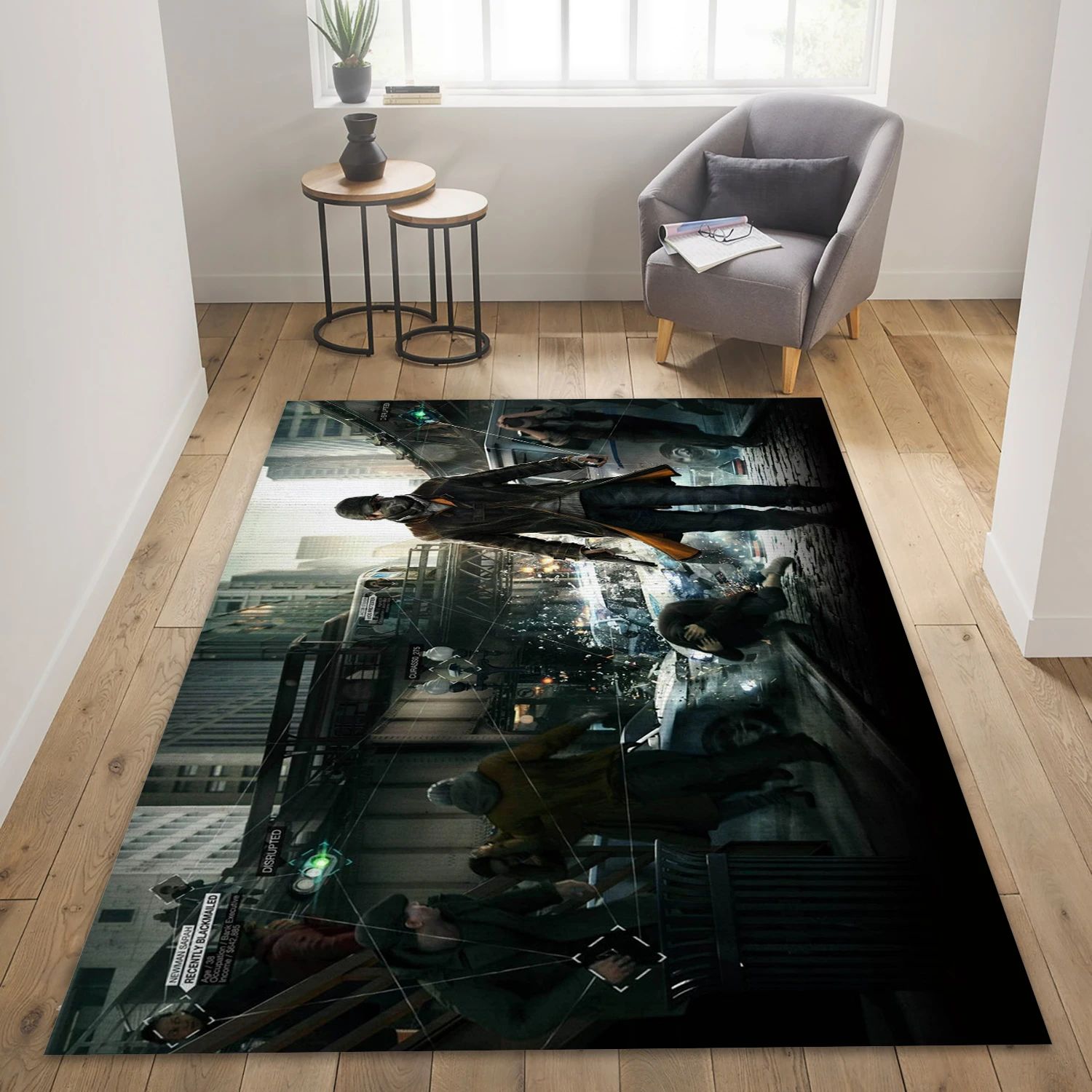 Aiden Pearce Video Game Area Rug For Christmas, Living Room Rug - Family Gift US Decor - Indoor Outdoor Rugs