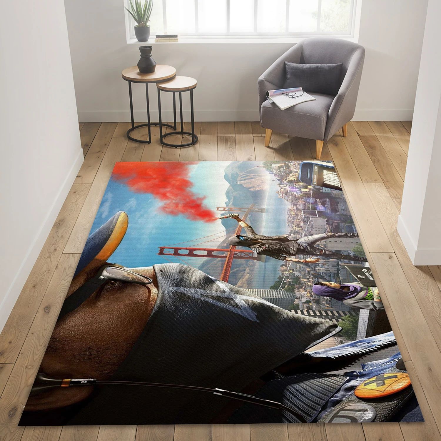 Watch Dogs 2 Gaming Area Rug, Living Room Rug - Home Decor Floor Decor - Indoor Outdoor Rugs