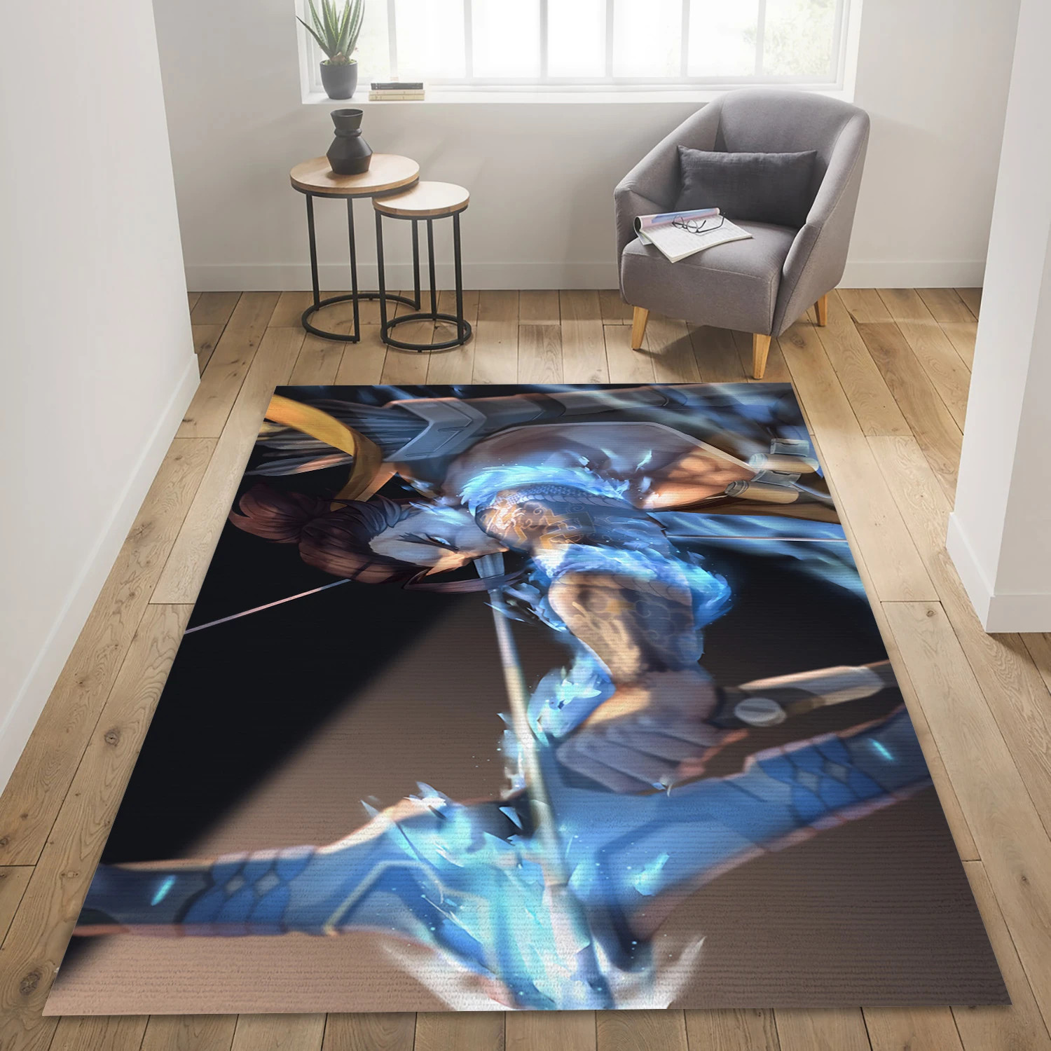 Hanzo Overwatch Gaming Area Rug, Living Room Rug - Family Gift US Decor - Indoor Outdoor Rugs