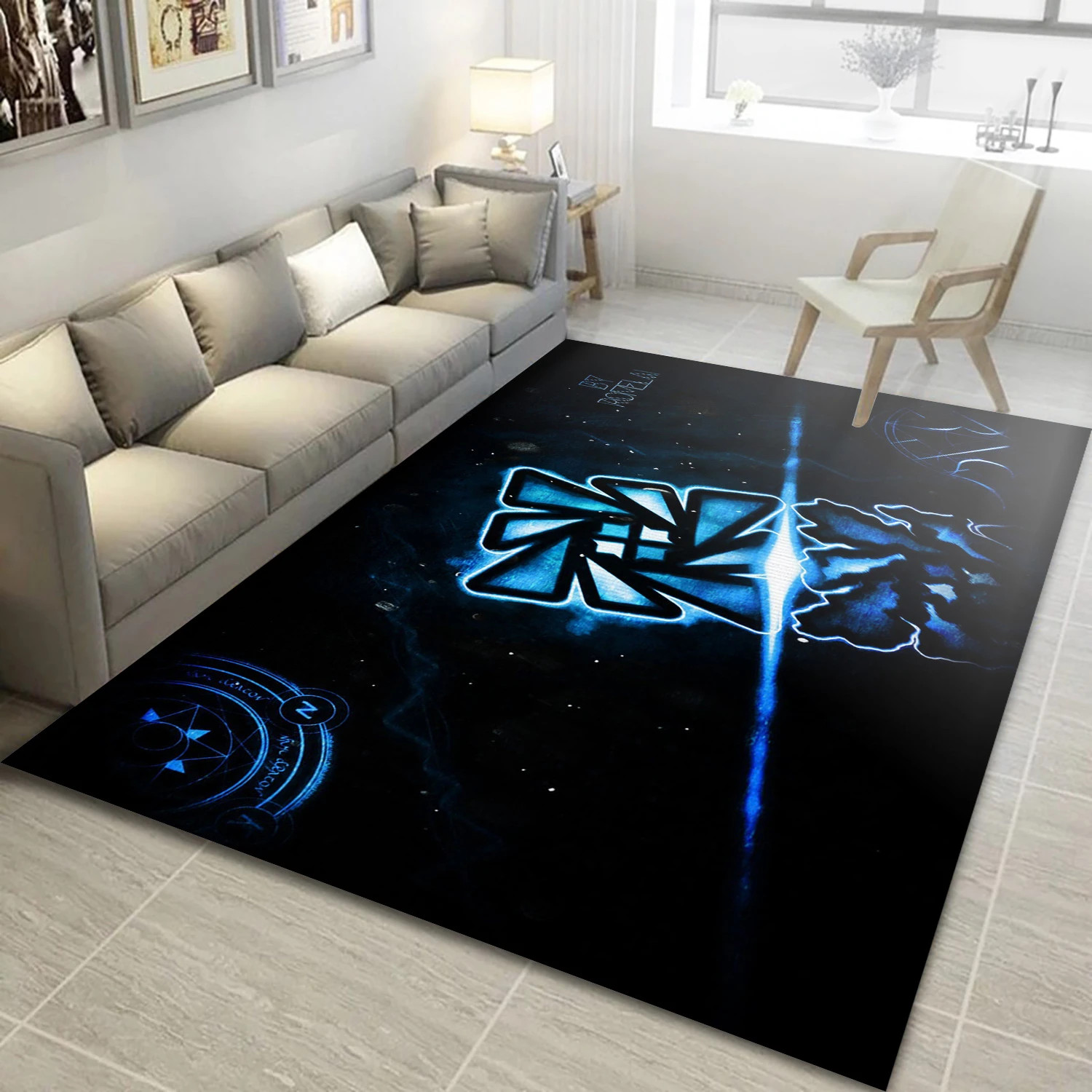 Geometrydash Video Game Reangle Rug, Area Rug - Christmas Gift Decor - Indoor Outdoor Rugs