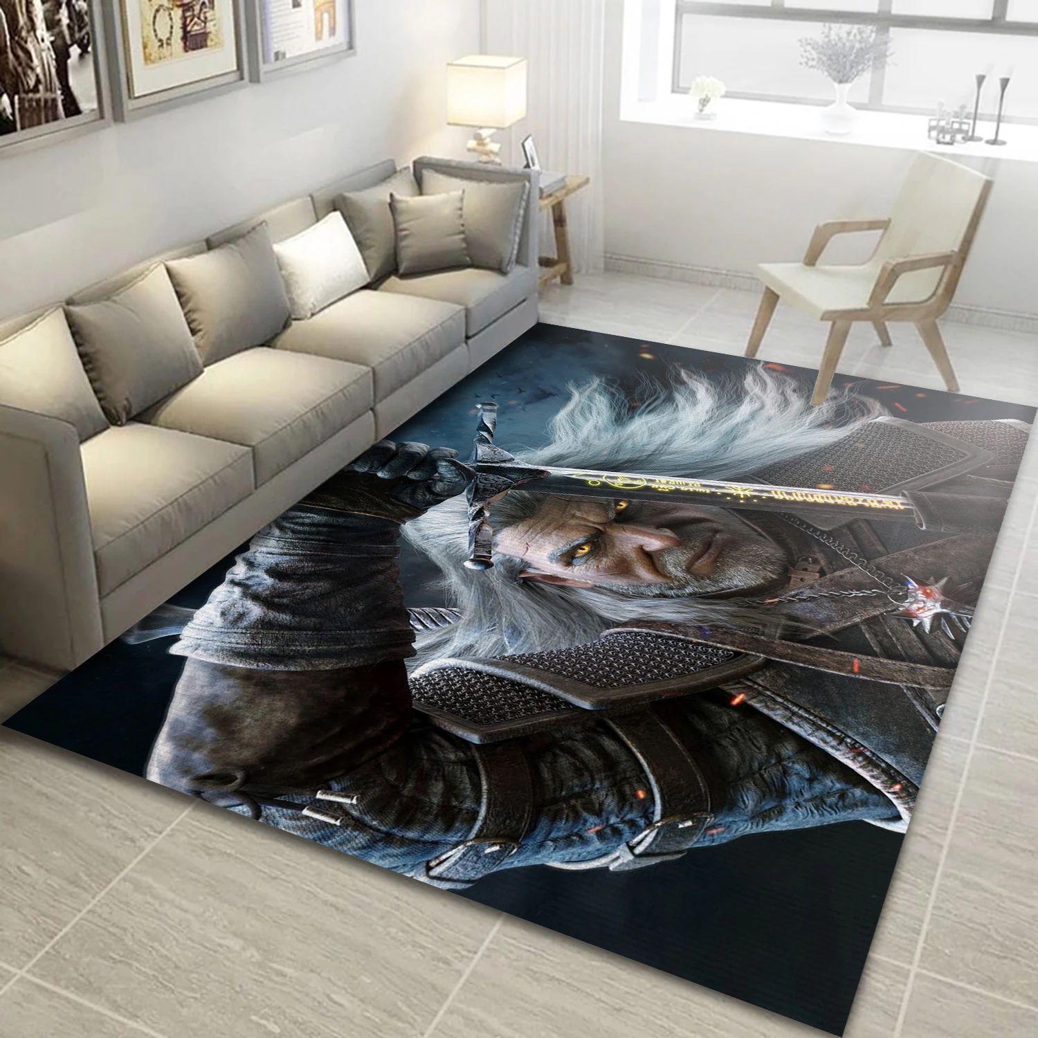 Silver For Monsters Video Game Area Rug For Christmas, Bedroom Rug - Christmas Gift Decor - Indoor Outdoor Rugs