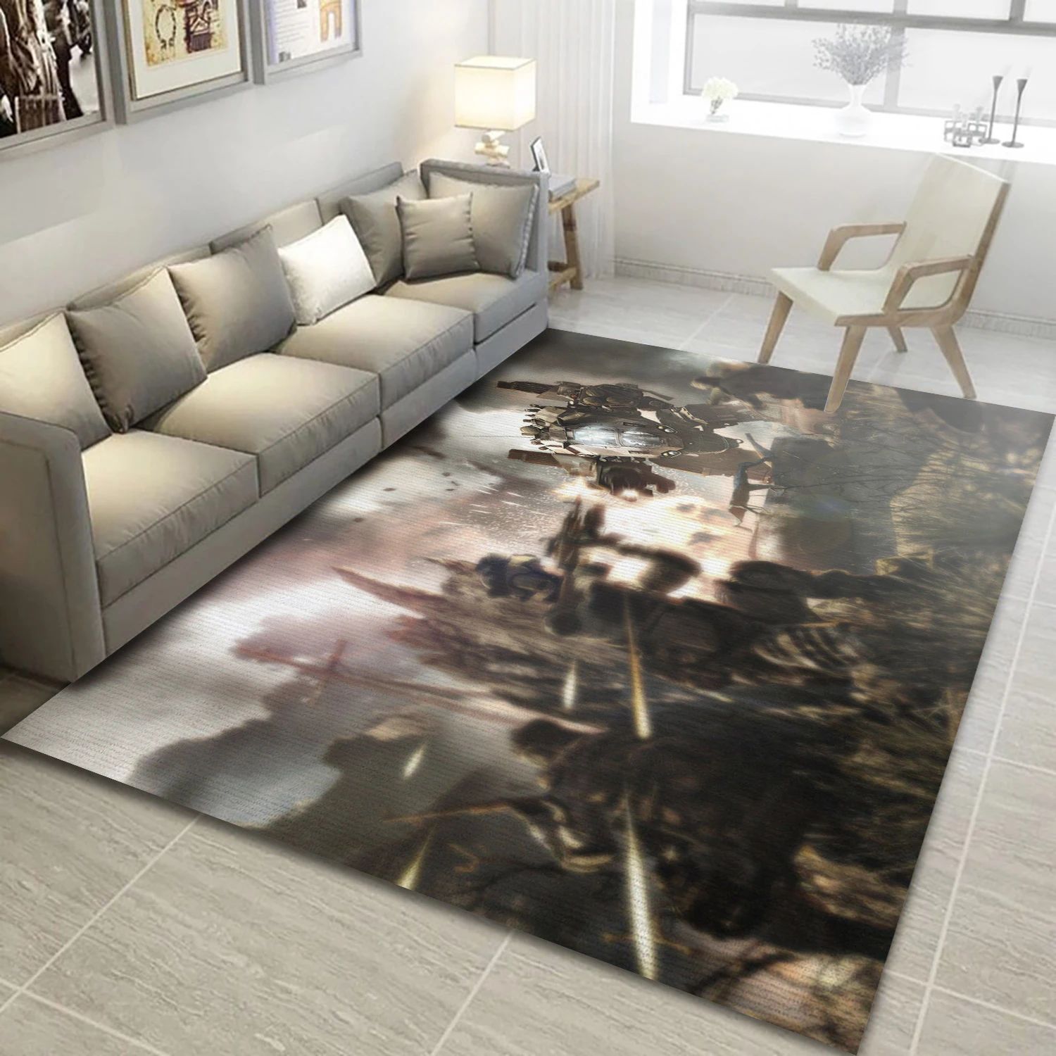 Warface Gaming Area Rug, Living Room Rug - Christmas Gift Decor - Indoor Outdoor Rugs