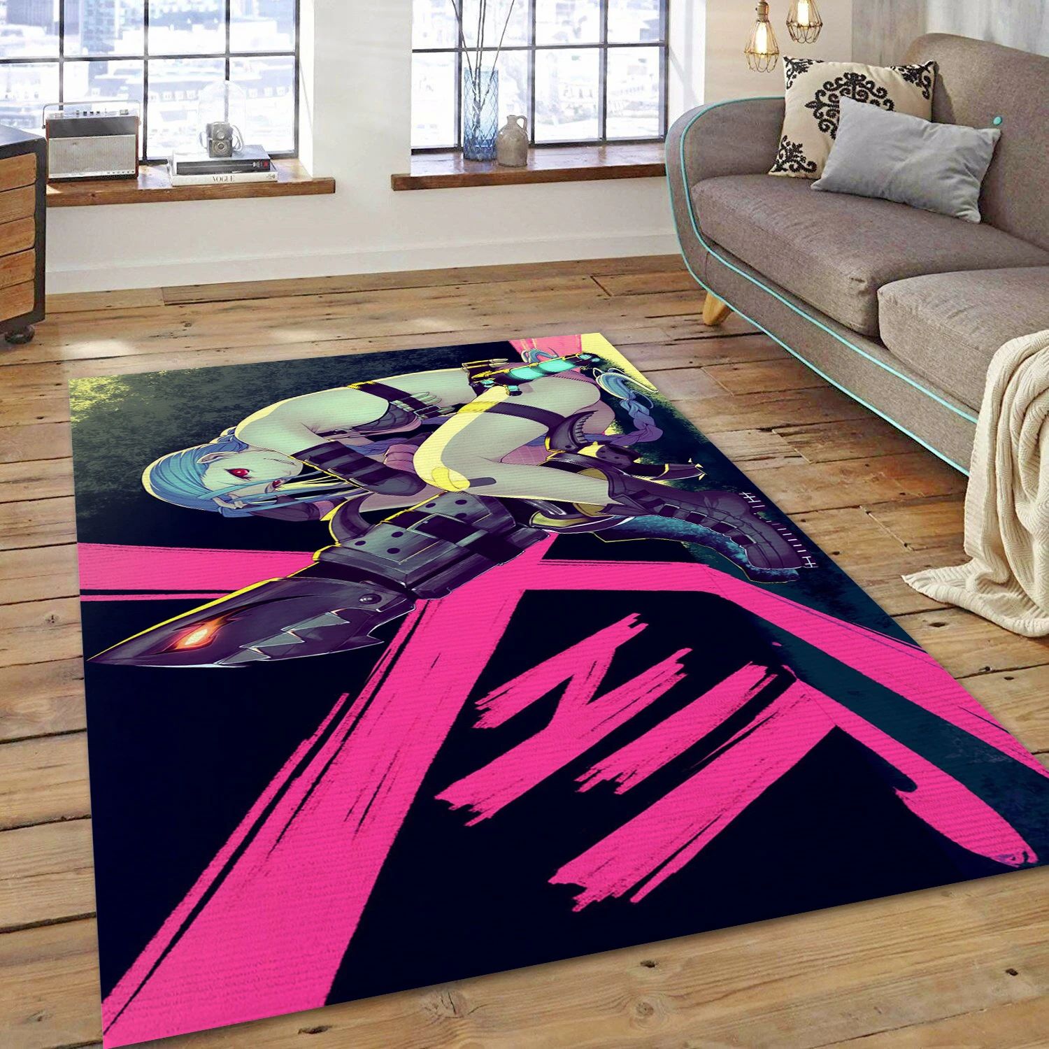 Jinx League Of Legends Video Game Reangle Rug, Area Rug - Christmas Gift Decor - Indoor Outdoor Rugs