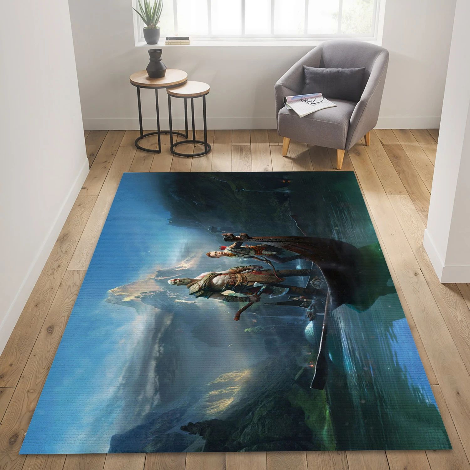 Kratos God Of War Game Area Rug Carpet, Area Rug - Christmas Gift Decor - Indoor Outdoor Rugs