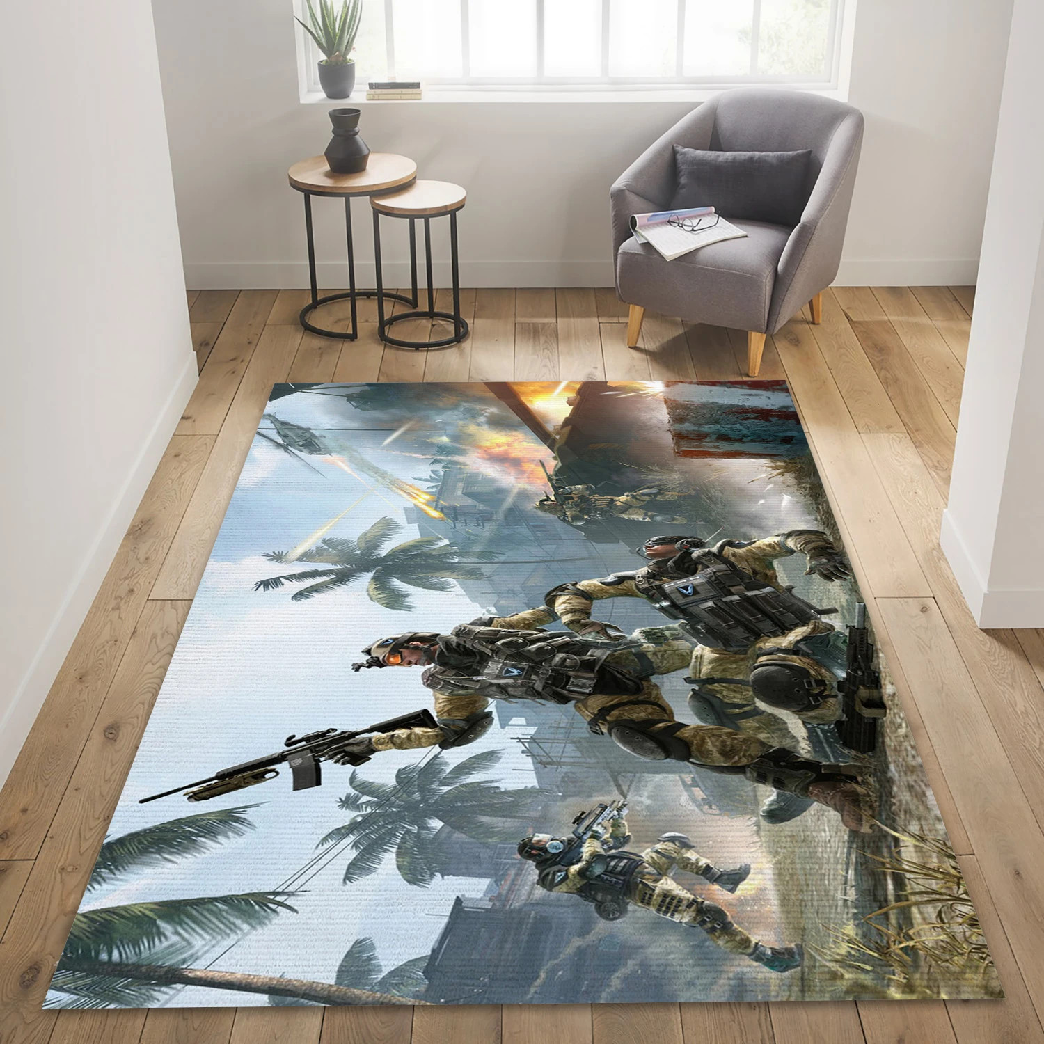 Warface Video Game Reangle Rug, Living Room Rug - Christmas Gift Decor - Indoor Outdoor Rugs