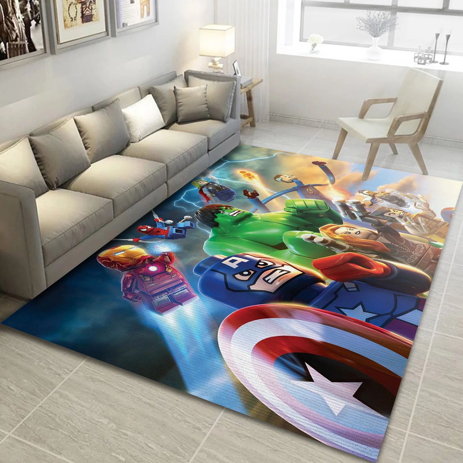 Lego Marvel Super Heroes Game Area Rug Carpet, Bedroom Rug - Home Decor Floor Decor - Indoor Outdoor Rugs