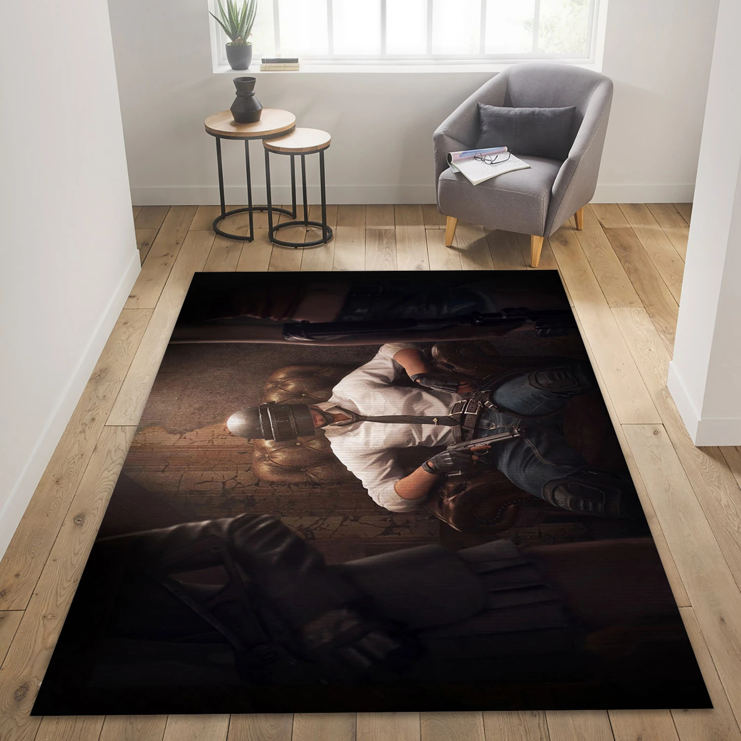 Playerunknowns Battlegrounds Video Game Reangle Rug, Living Room Rug - Home Decor Floor Decor - Indoor Outdoor Rugs