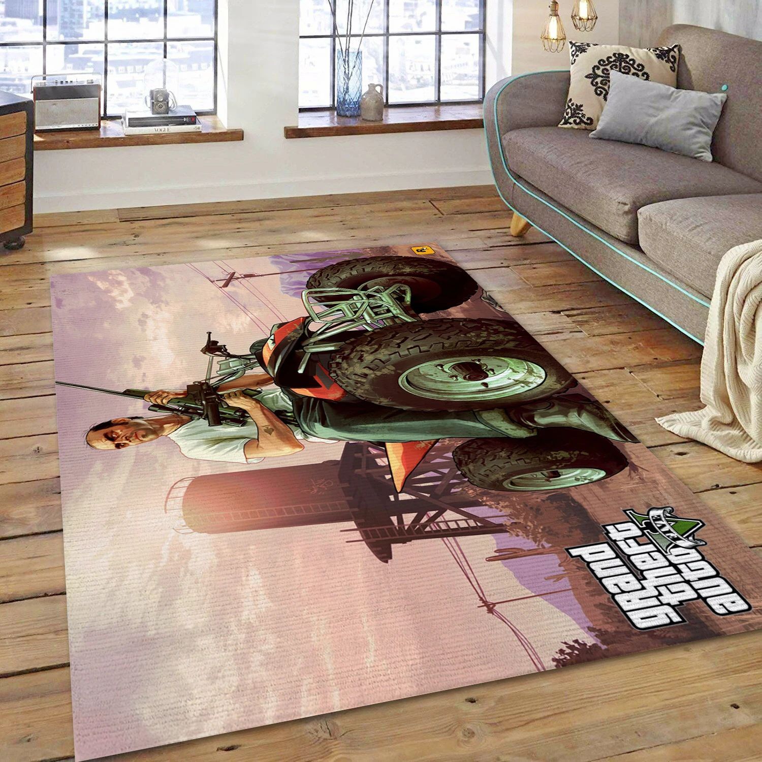 Grand Theft Auto V Video Game Area Rug For Christmas, Bedroom Rug - US Decor - Indoor Outdoor Rugs