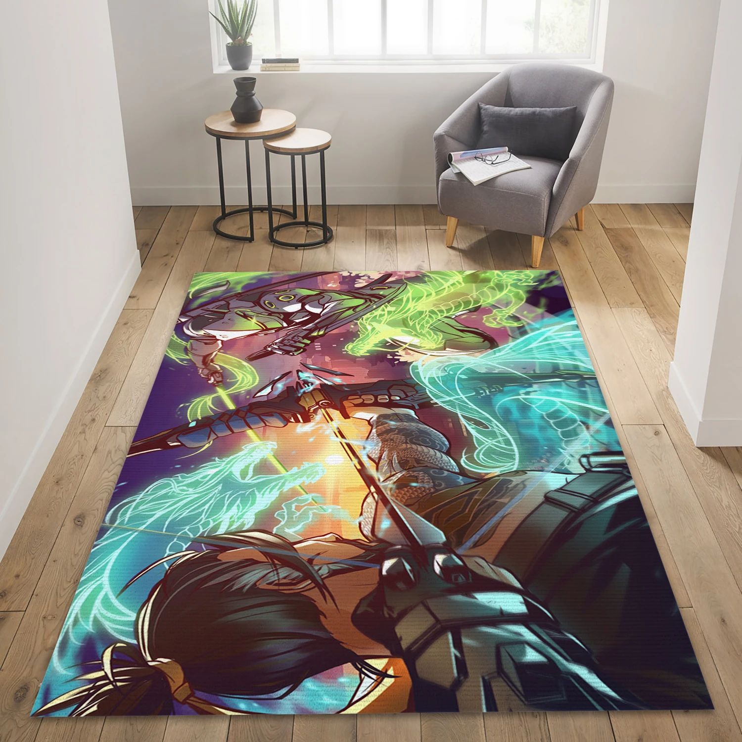 Hanzo Genji Overwatch Game Area Rug Carpet, Bedroom Rug - Christmas Gift Decor - Indoor Outdoor Rugs