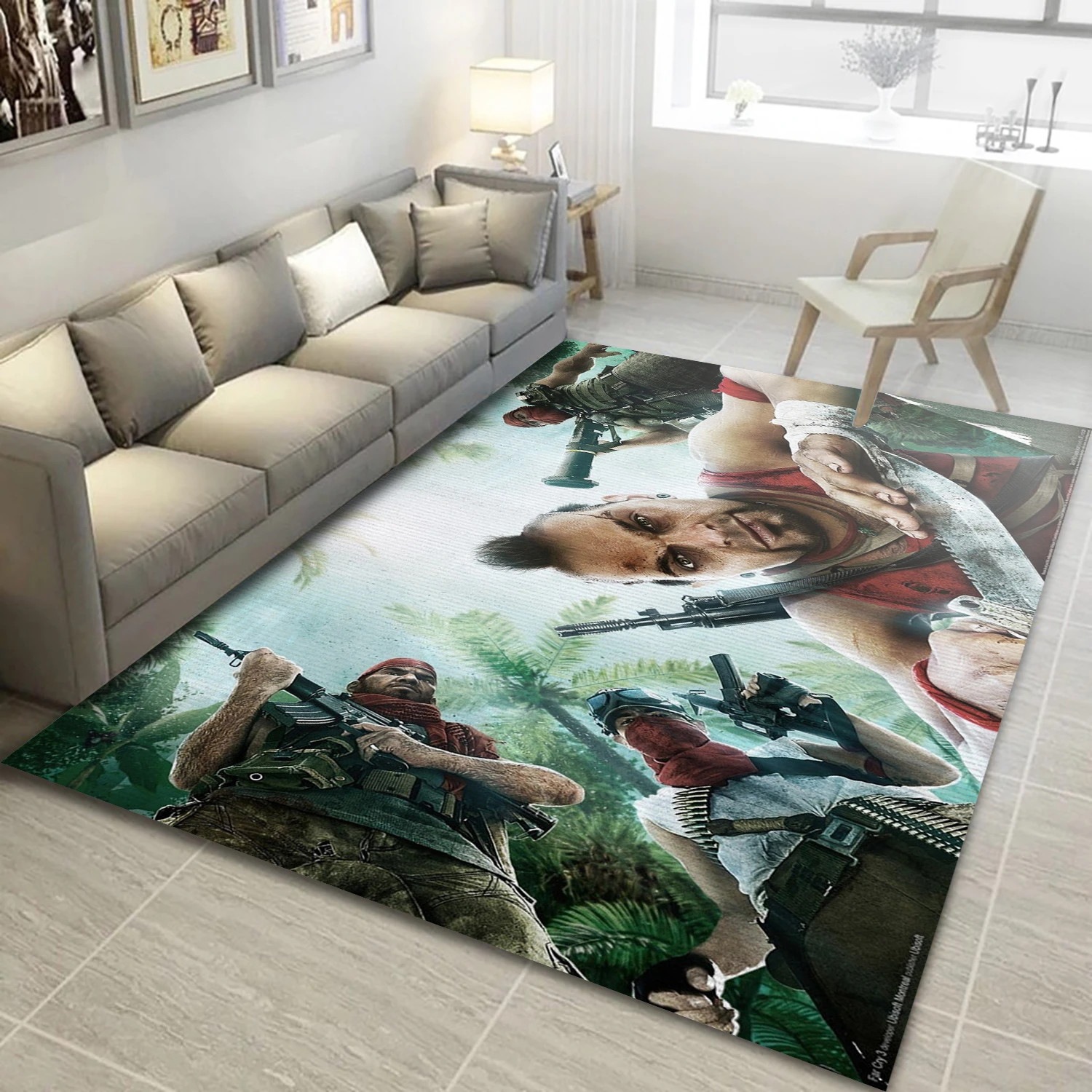 Far Cry 3 Video Game Area Rug For Christmas, Living Room Rug - Family Gift US Decor - Indoor Outdoor Rugs