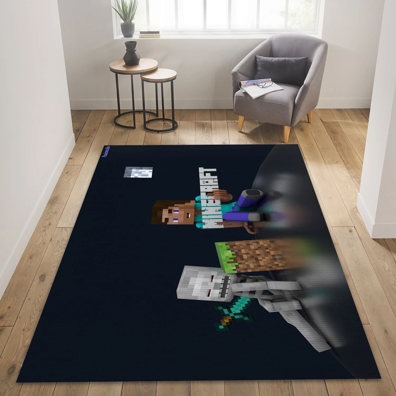 Minecraft Video Game Area Rug Area, Bedroom Rug - Home Decor Floor Decor - Indoor Outdoor Rugs